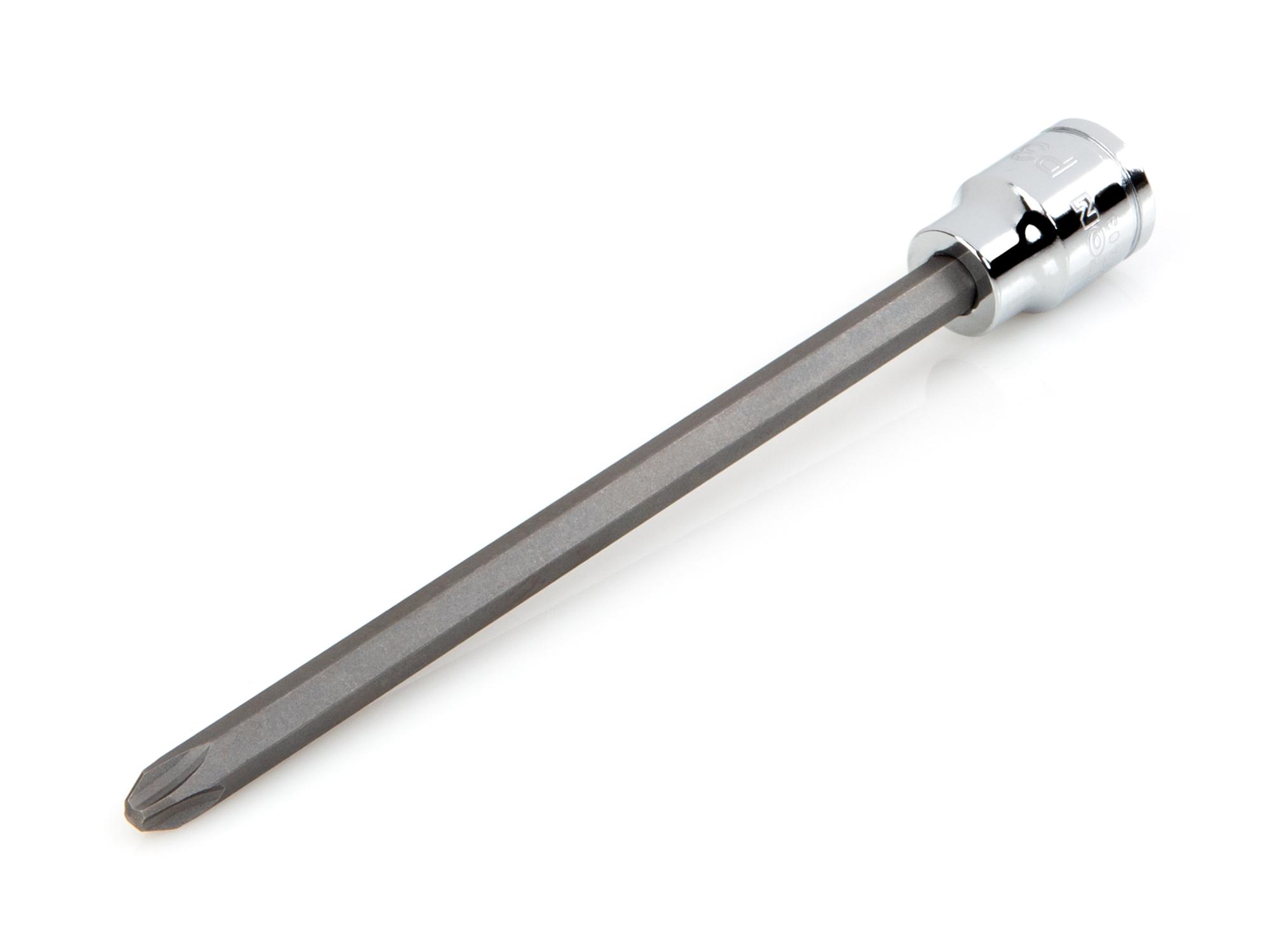 Front-right angle view of Tekton hand drive bit socket. Item #SHB11403