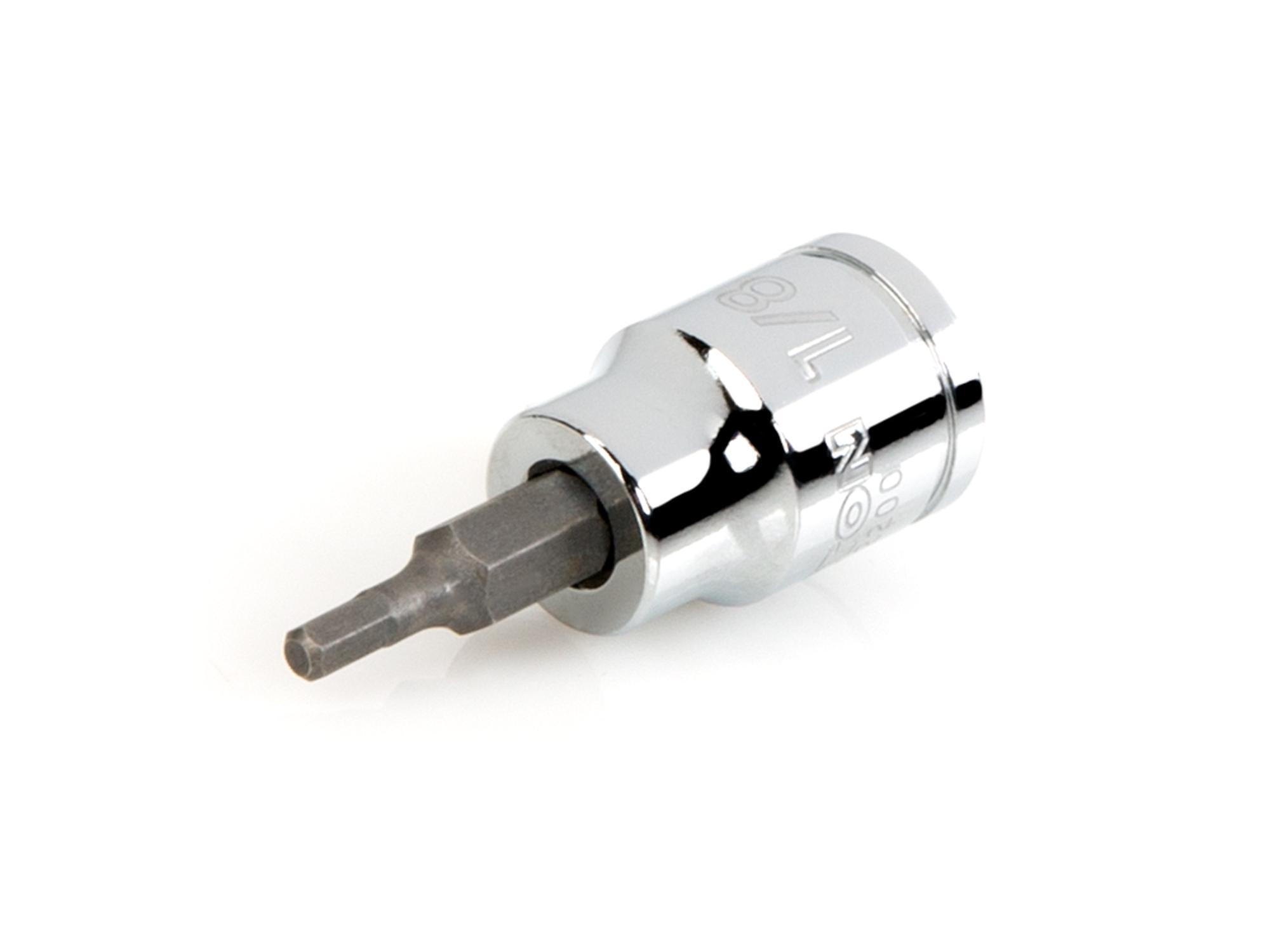 Front-right angle view of Tekton hand drive bit socket. Item #SHB12200