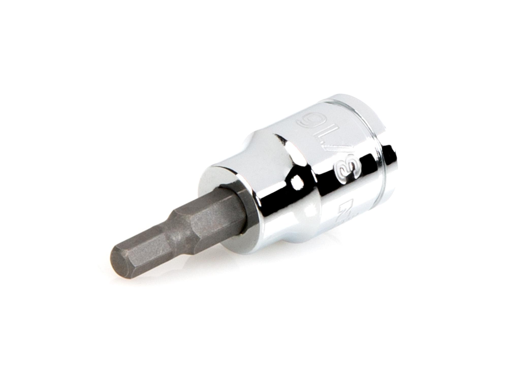 Front-right angle view of Tekton hand drive bit socket. Item #SHB12203