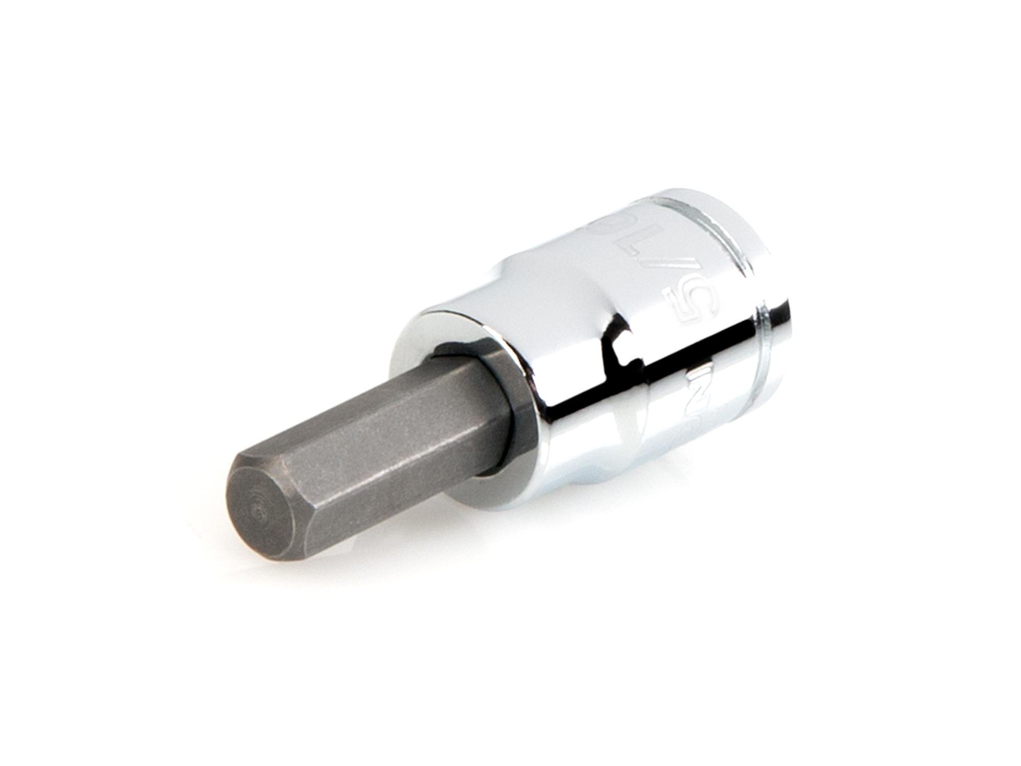 Front-right angle view of Tekton hand drive bit socket. Item #SHB12208