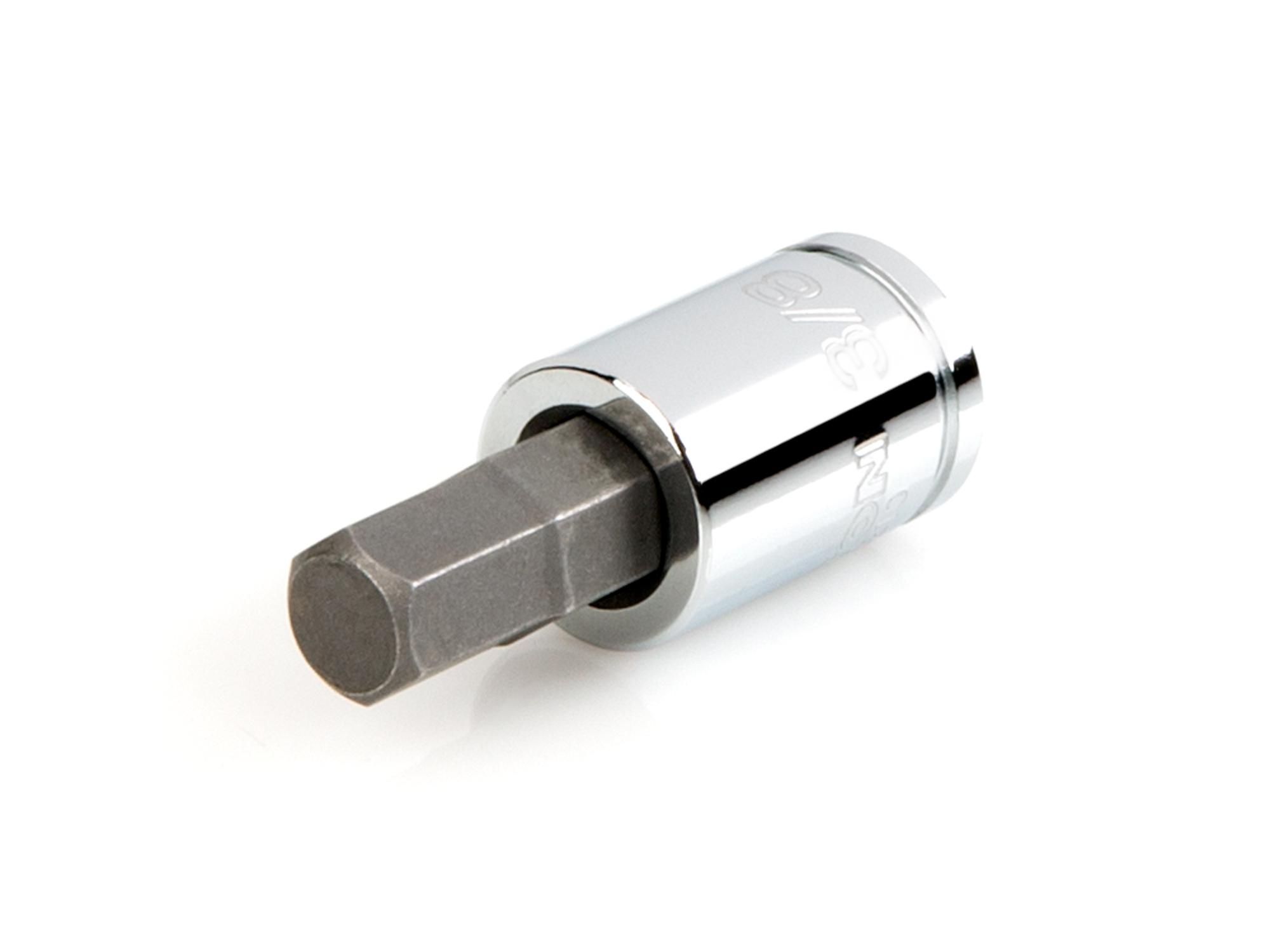 Front-right angle view of Tekton hand drive bit socket. Item #SHB12210