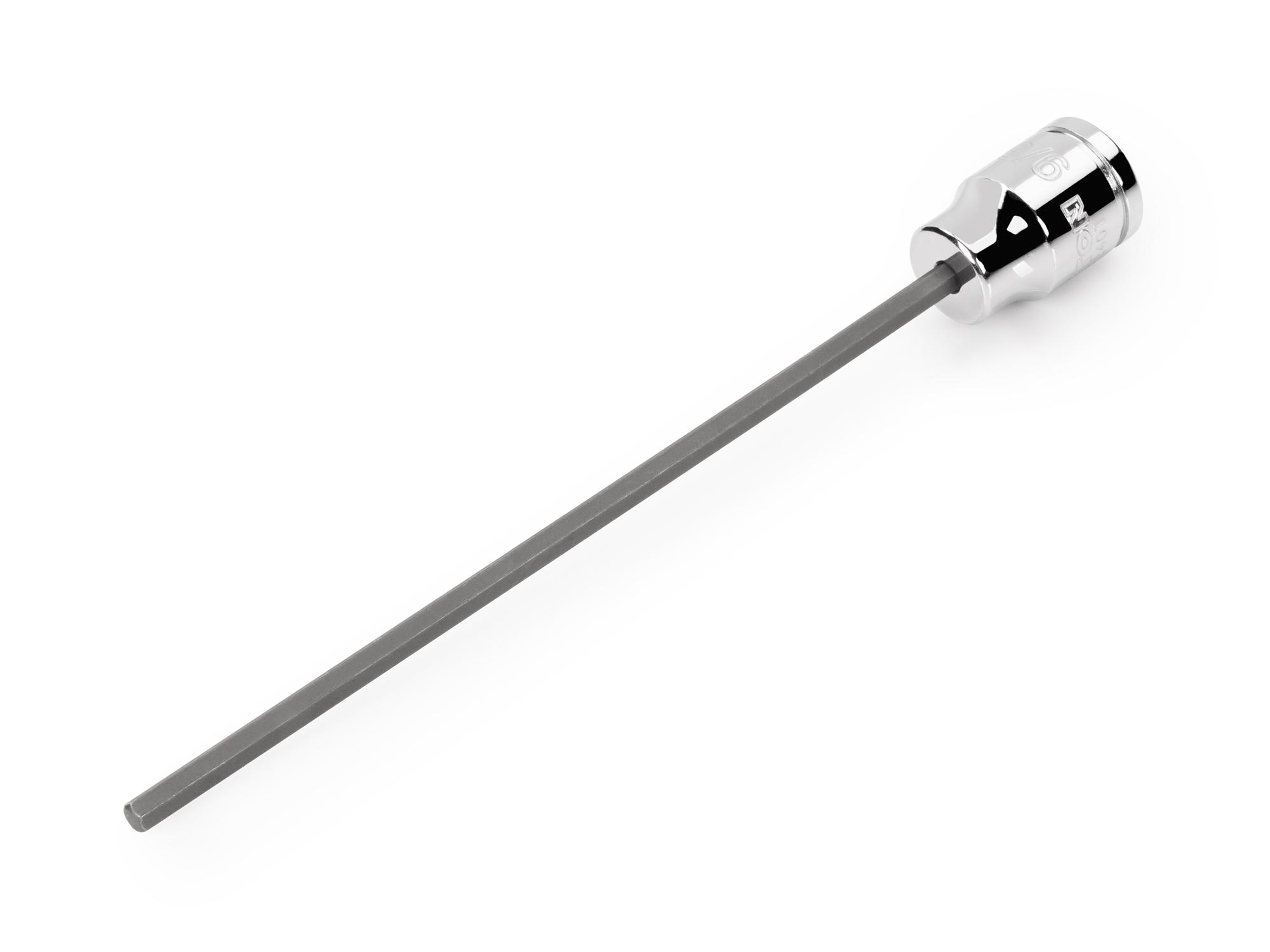 Front-right angle view of Tekton hand drive bit socket. Item #SHB12401
