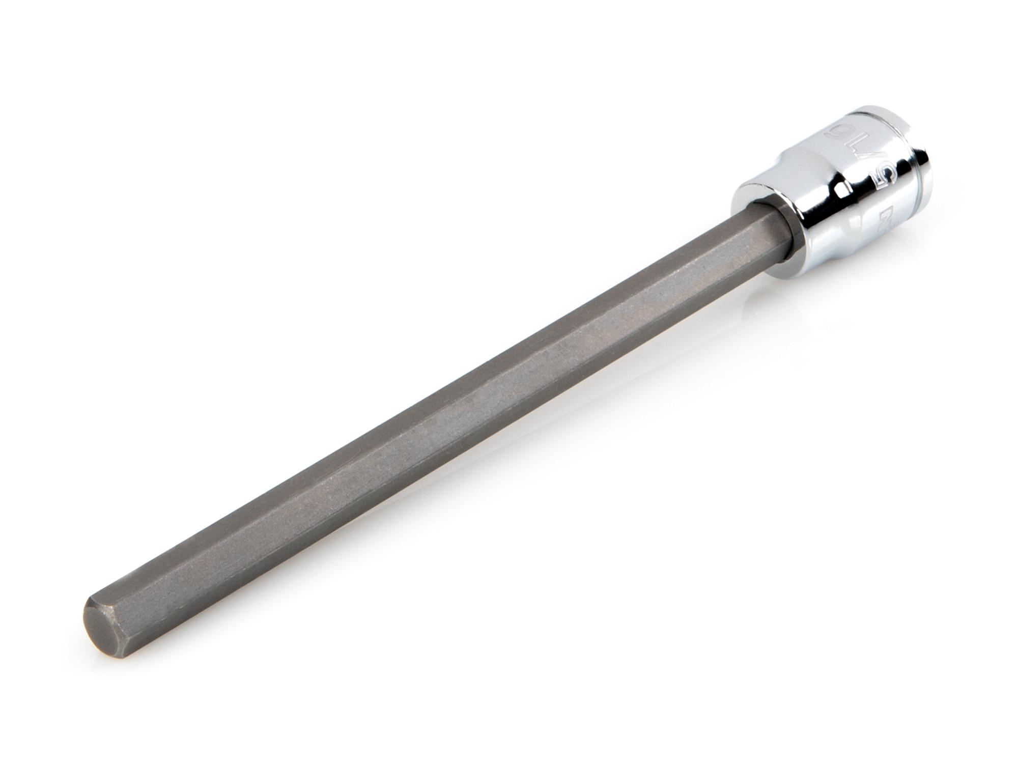 Front-right angle view of Tekton hand drive bit socket. Item #SHB12408