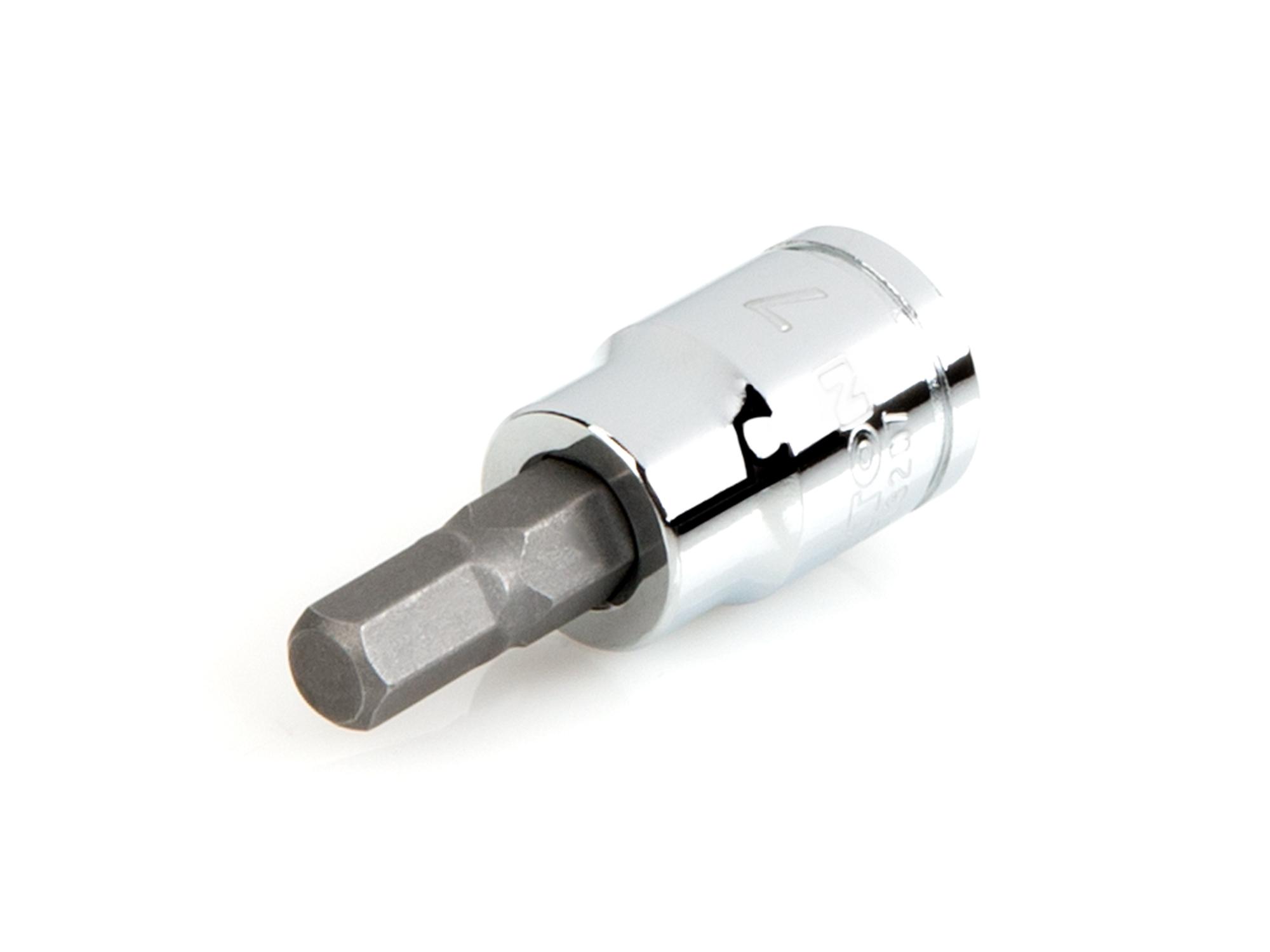 Front-right angle view of Tekton hand drive bit socket. Item #SHB13207