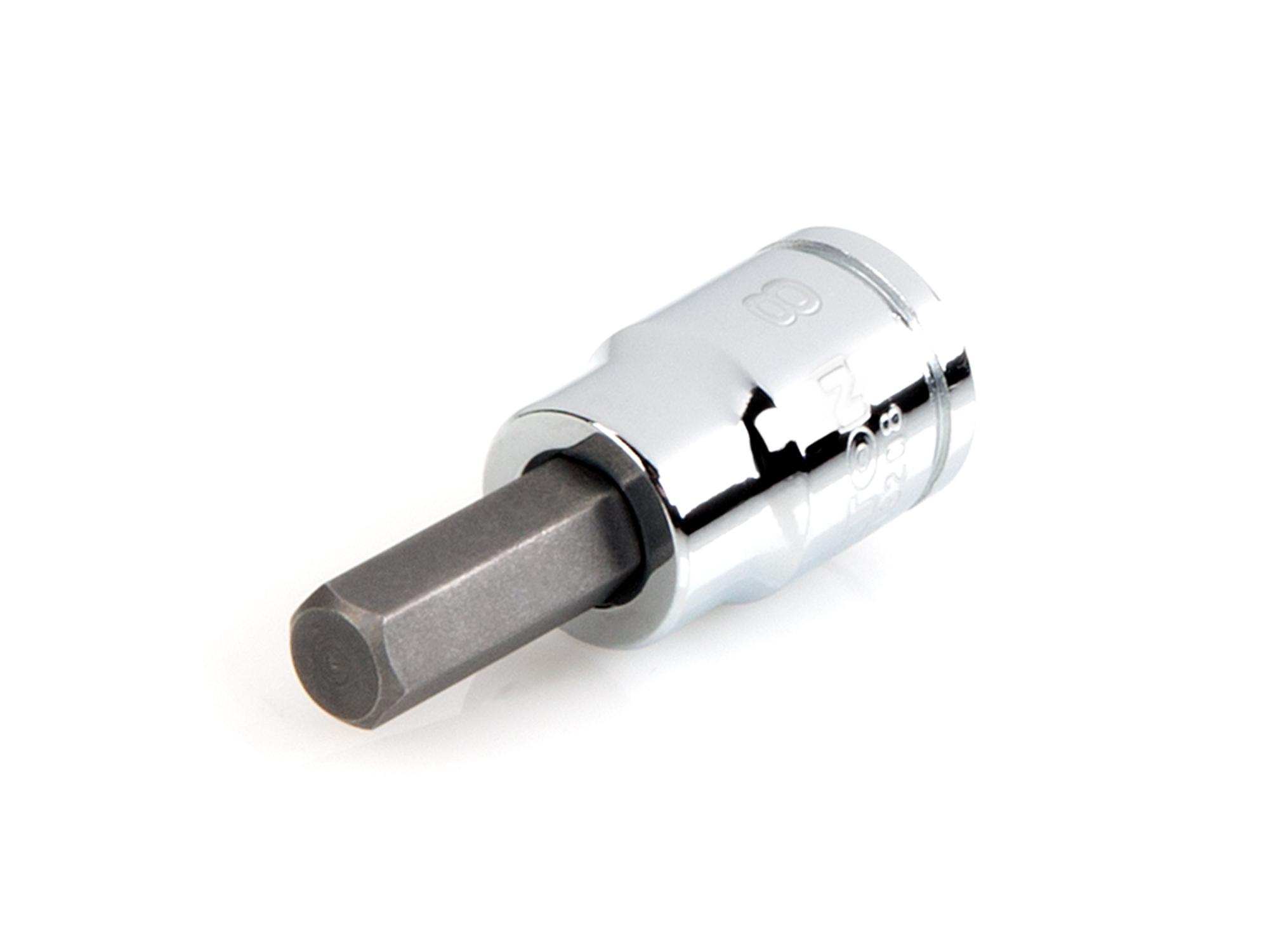 Front-right angle view of Tekton hand drive bit socket. Item #SHB13208