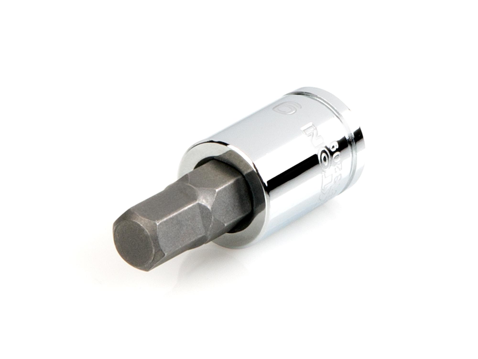 Front-right angle view of Tekton hand drive bit socket. Item #SHB13209