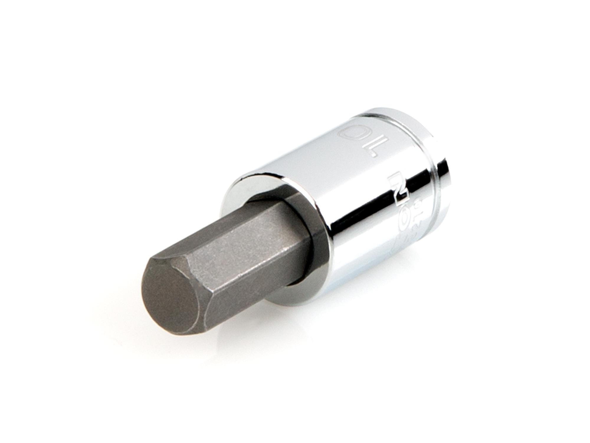 Front-right angle view of Tekton hand drive bit socket. Item #SHB13210