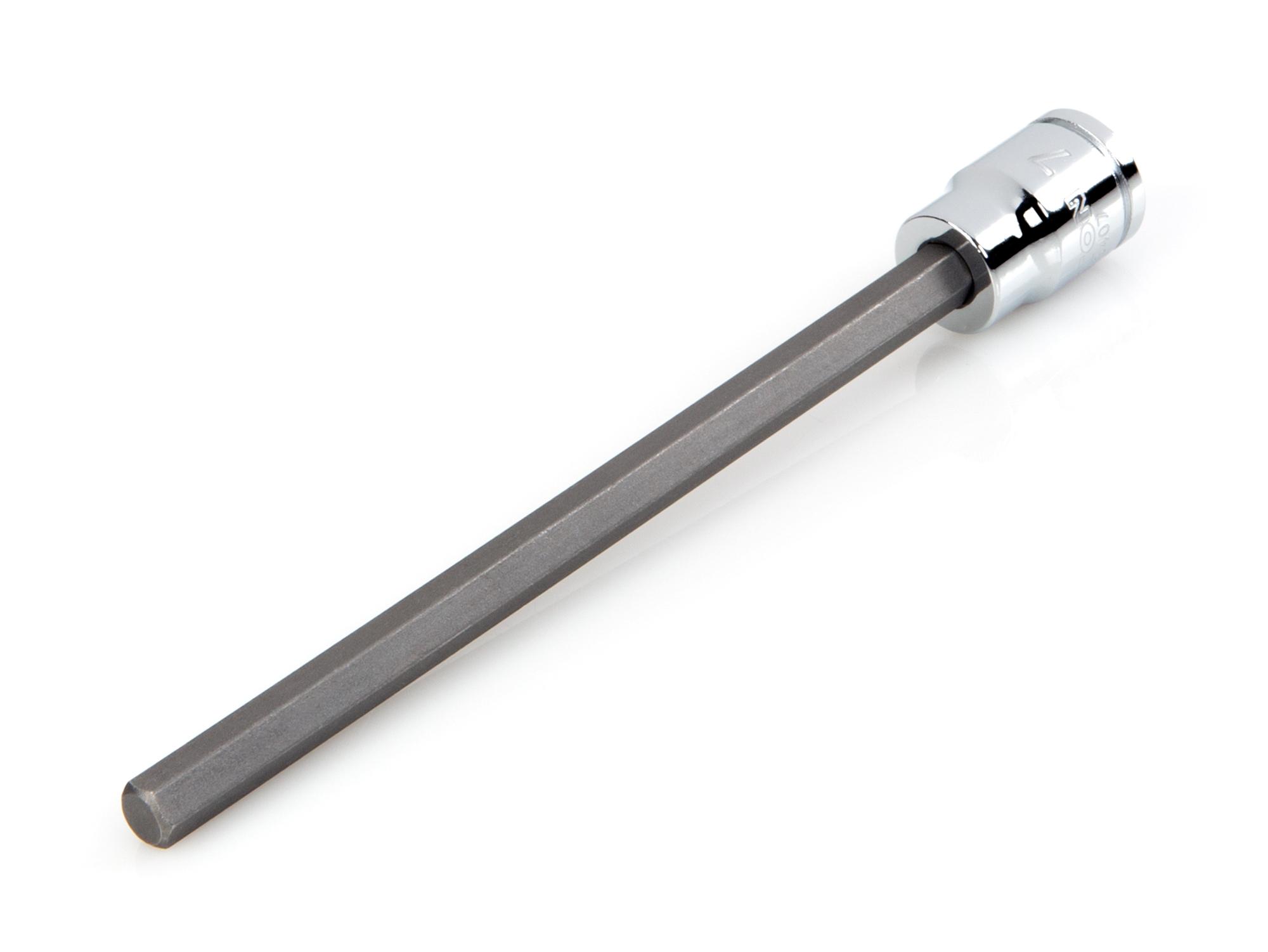 Front-right angle view of Tekton hand drive bit socket. Item #SHB13407