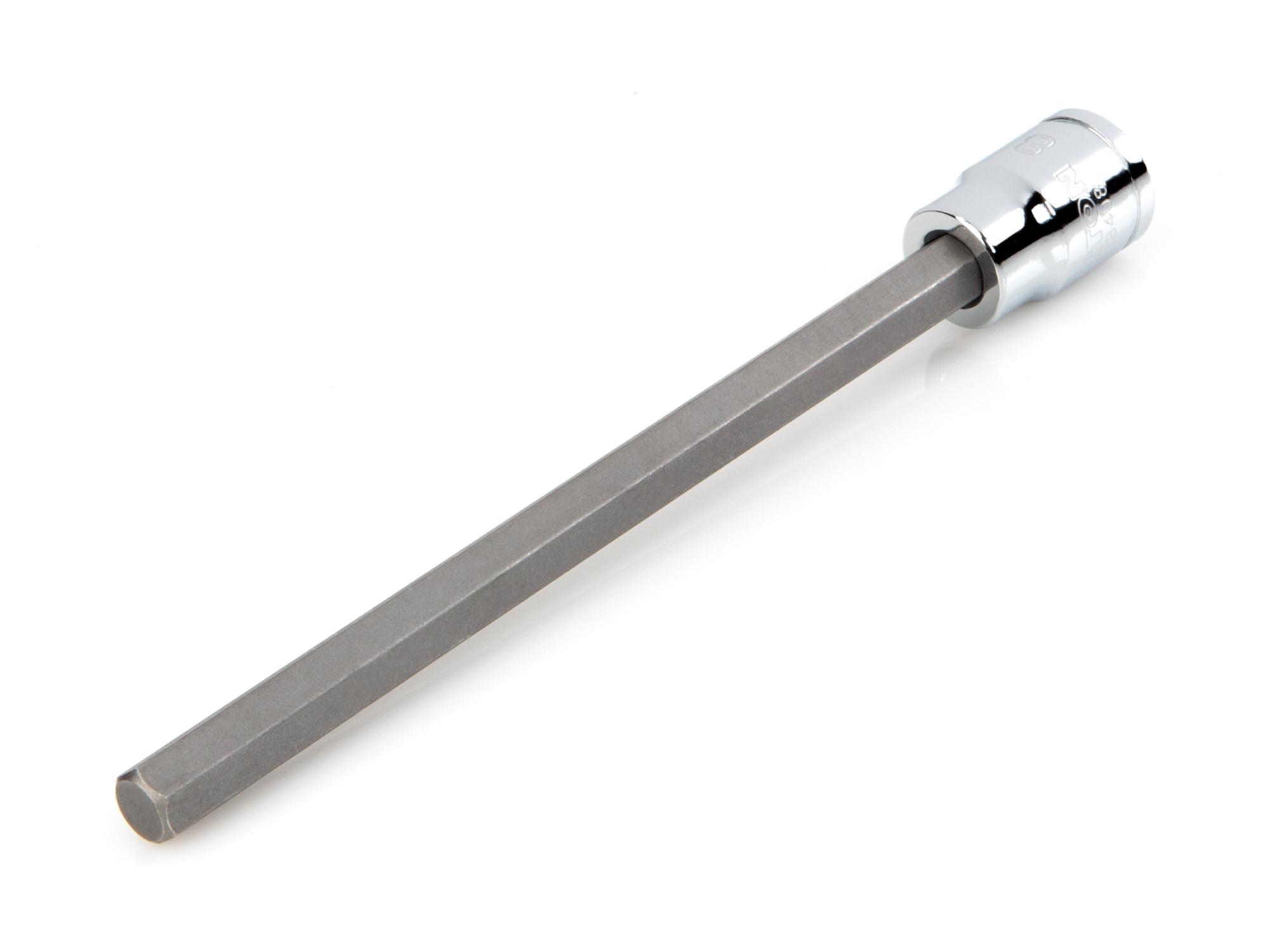 Front-right angle view of Tekton hand drive bit socket. Item #SHB13408