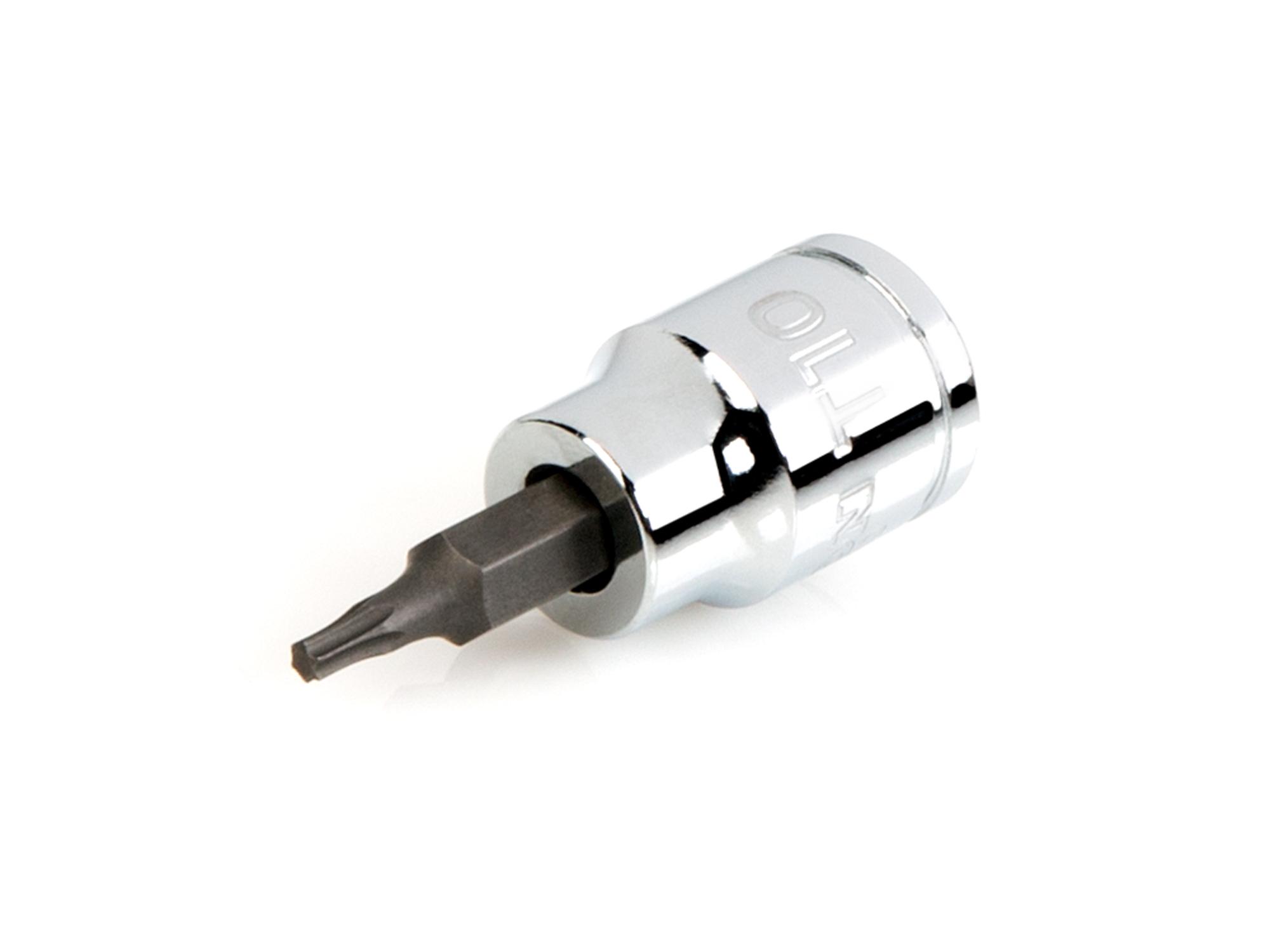 Front-right angle view of Tekton hand drive bit socket. Item #SHB14210