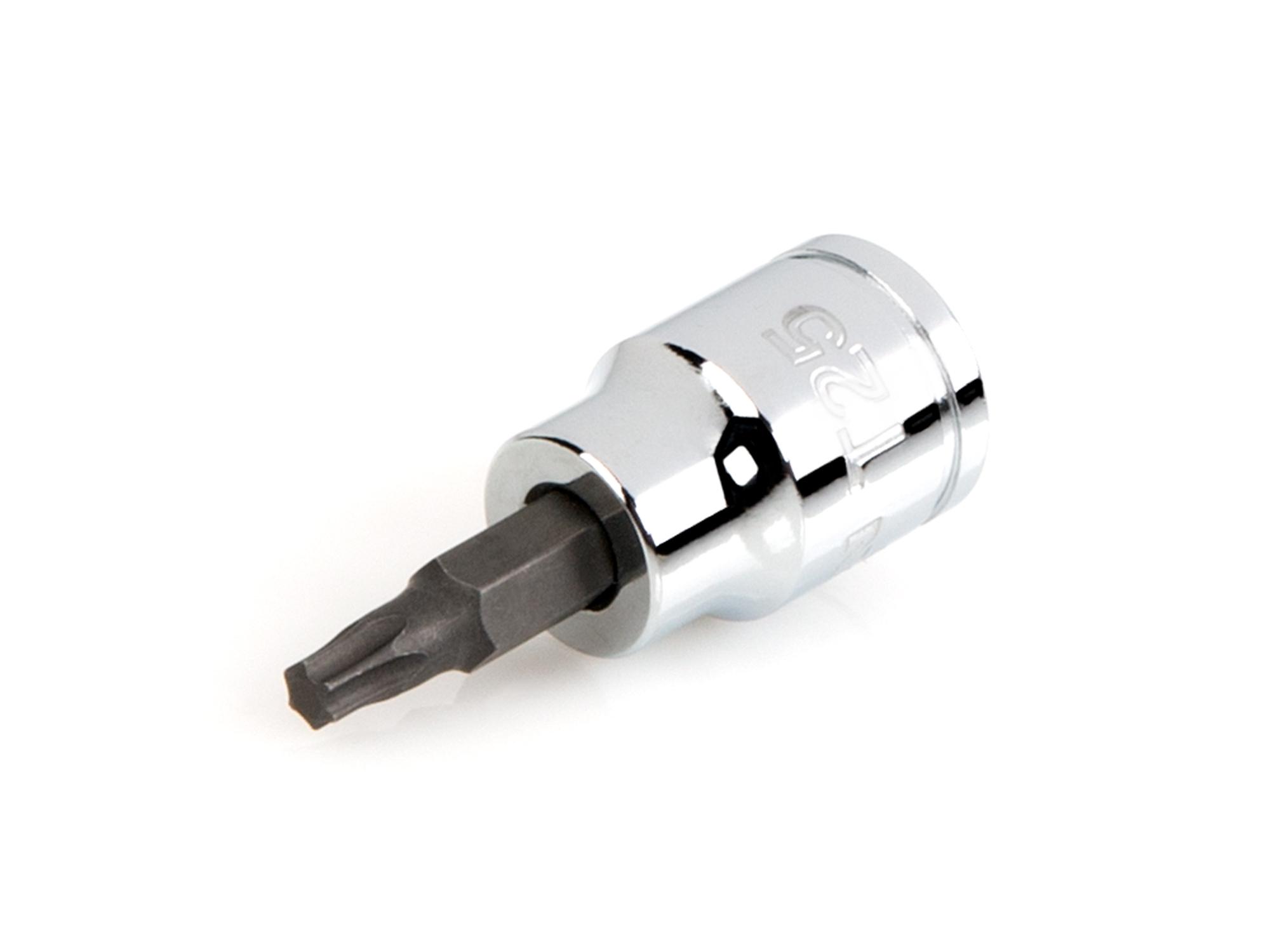 Front-right angle view of Tekton hand drive bit socket. Item #SHB14225