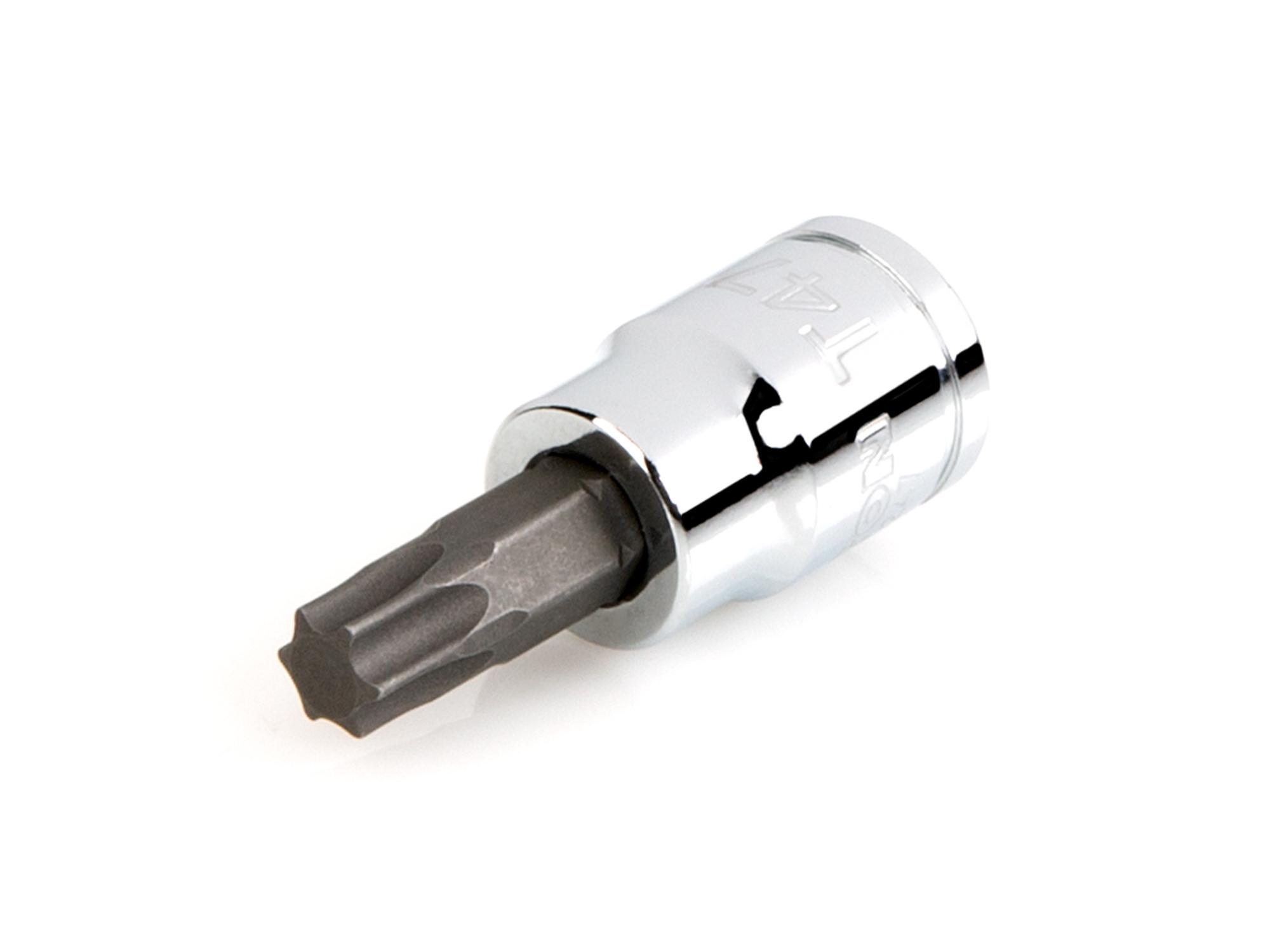 Front-right angle view of Tekton hand drive bit socket. Item #SHB14247