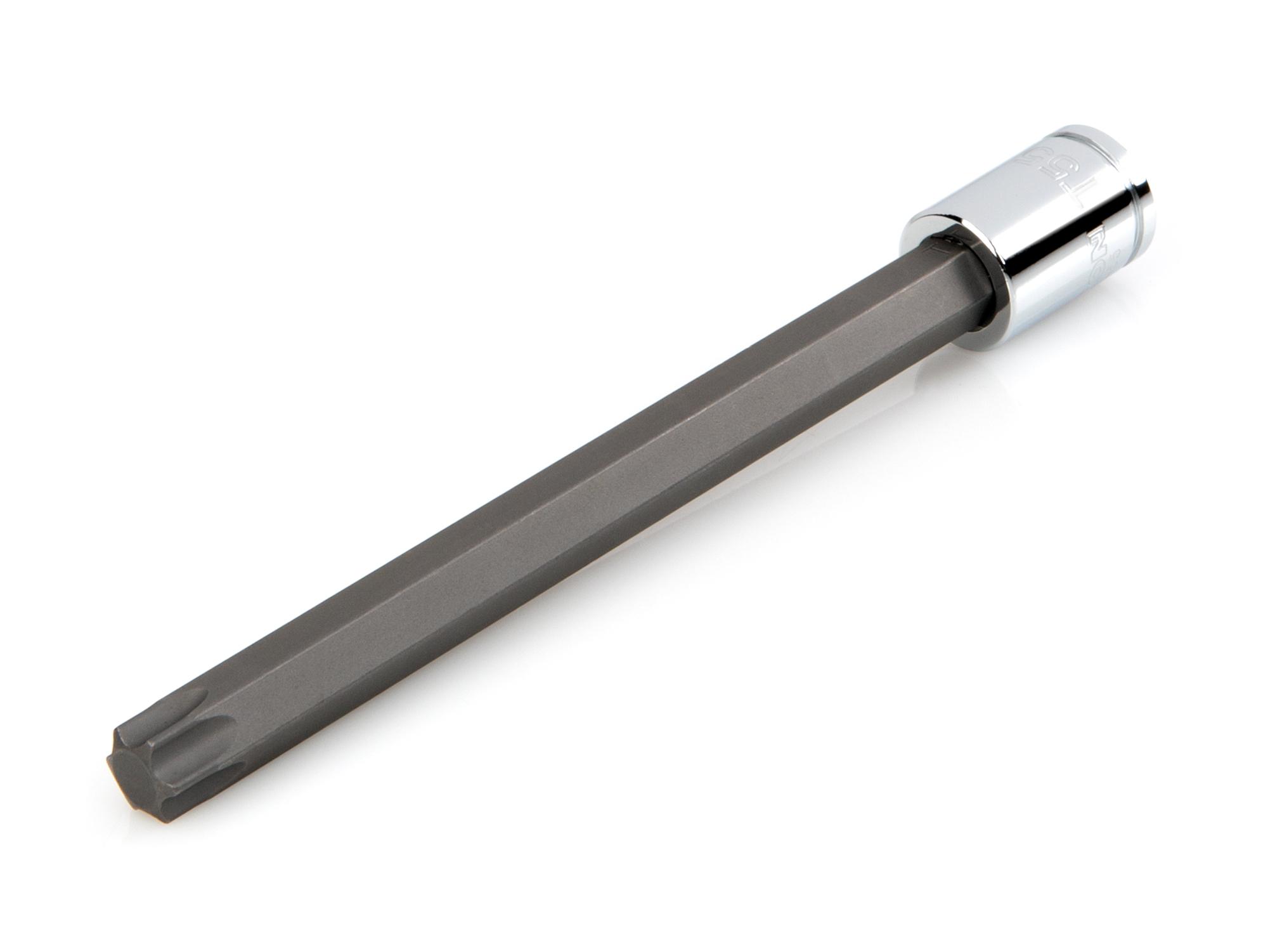 Front-right angle view of Tekton hand drive bit socket. Item #SHB14455