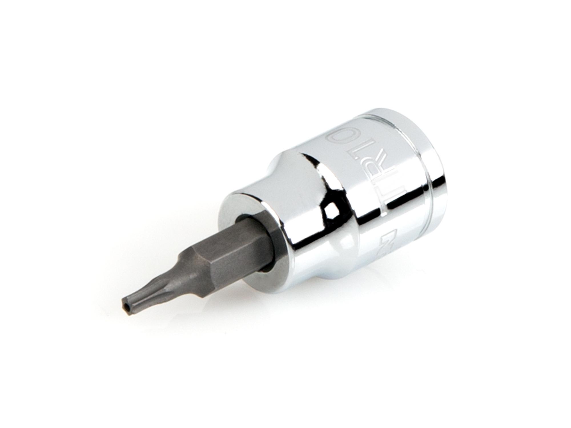 Front-right angle view of Tekton hand drive bit socket. Item #SHB17210