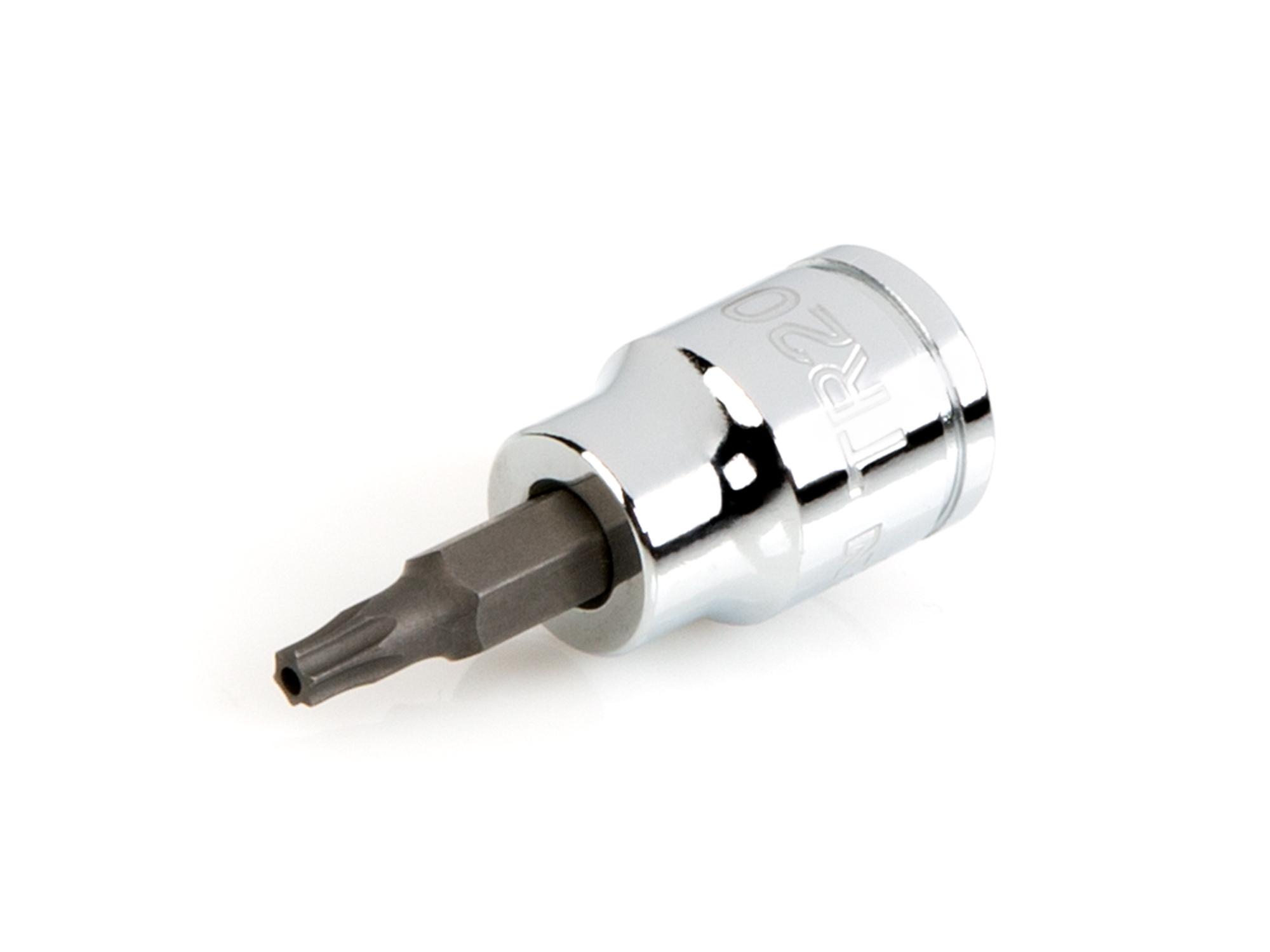 Front-right angle view of Tekton hand drive bit socket. Item #SHB17220