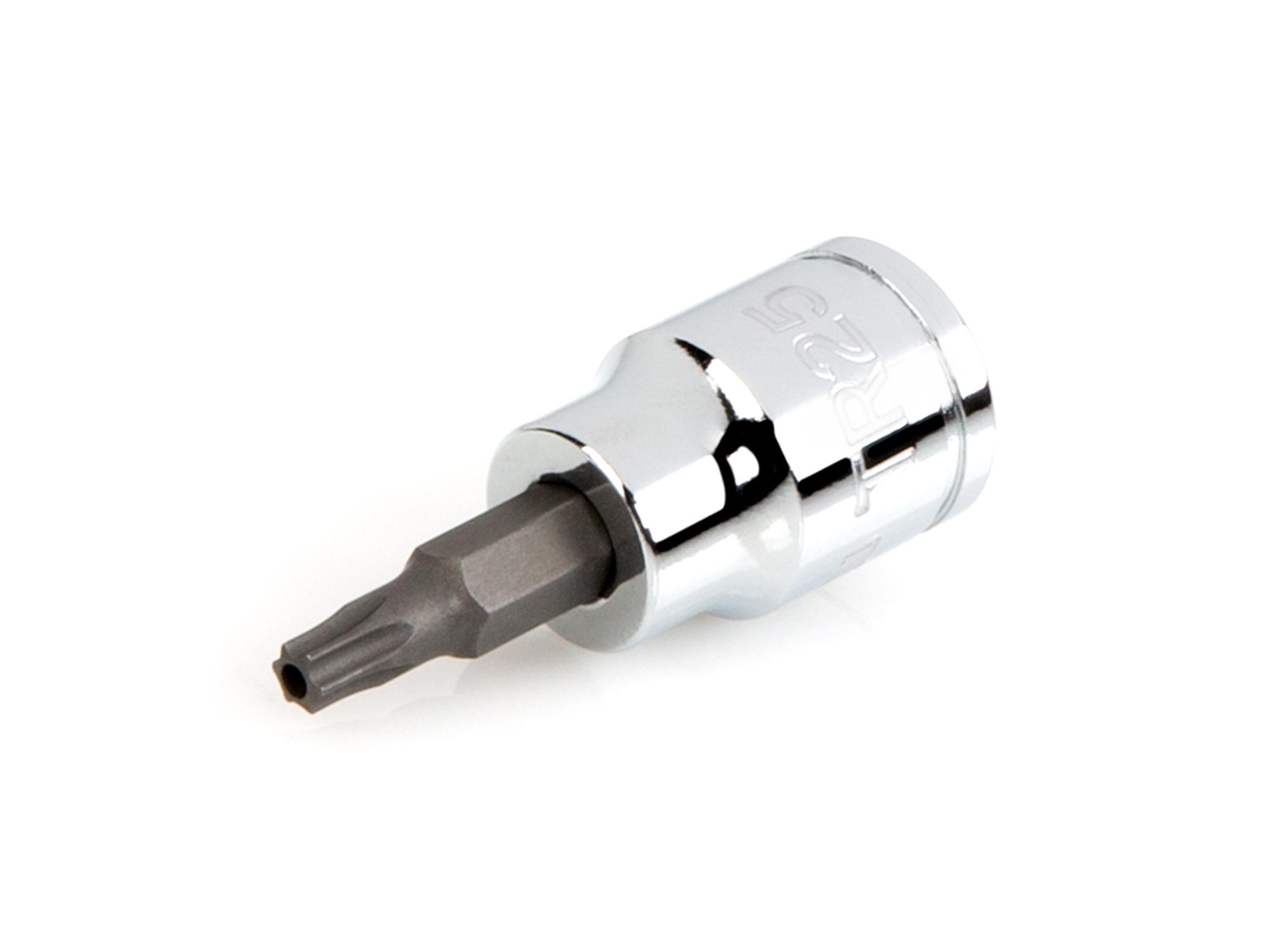 Front-right angle view of Tekton hand drive bit socket. Item #SHB17225