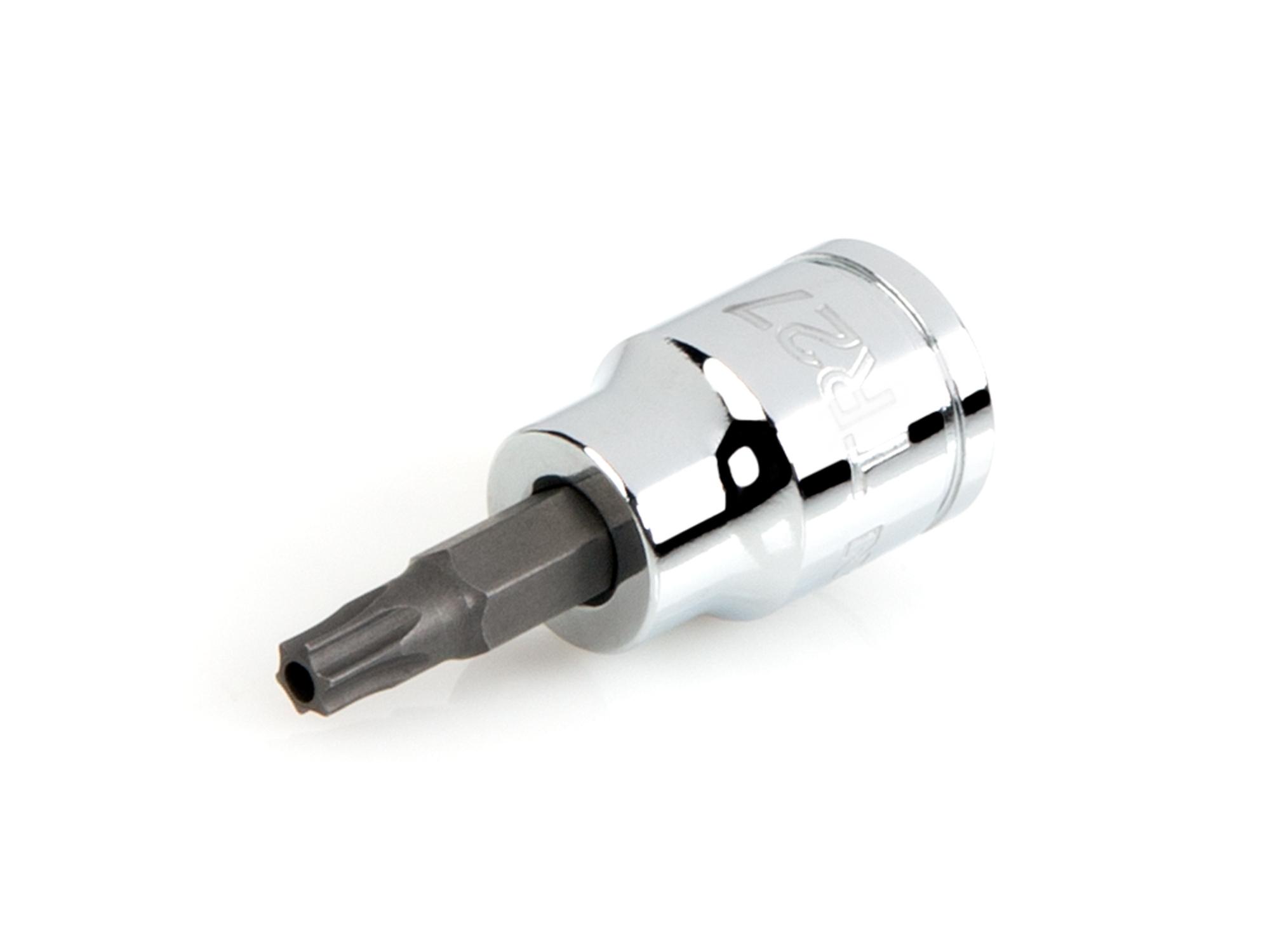 Front-right angle view of Tekton hand drive bit socket. Item #SHB17227