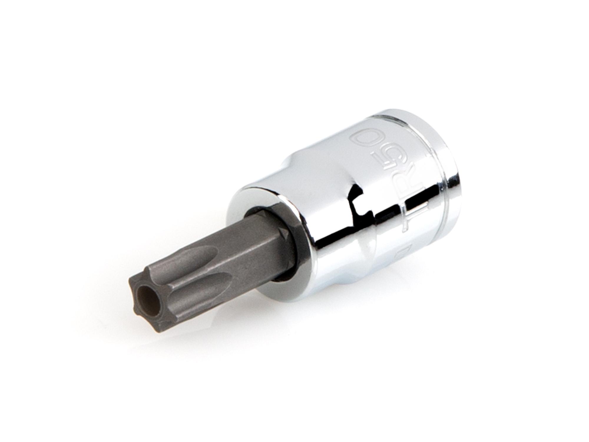 Front-right angle view of Tekton hand drive bit socket. Item #SHB17250