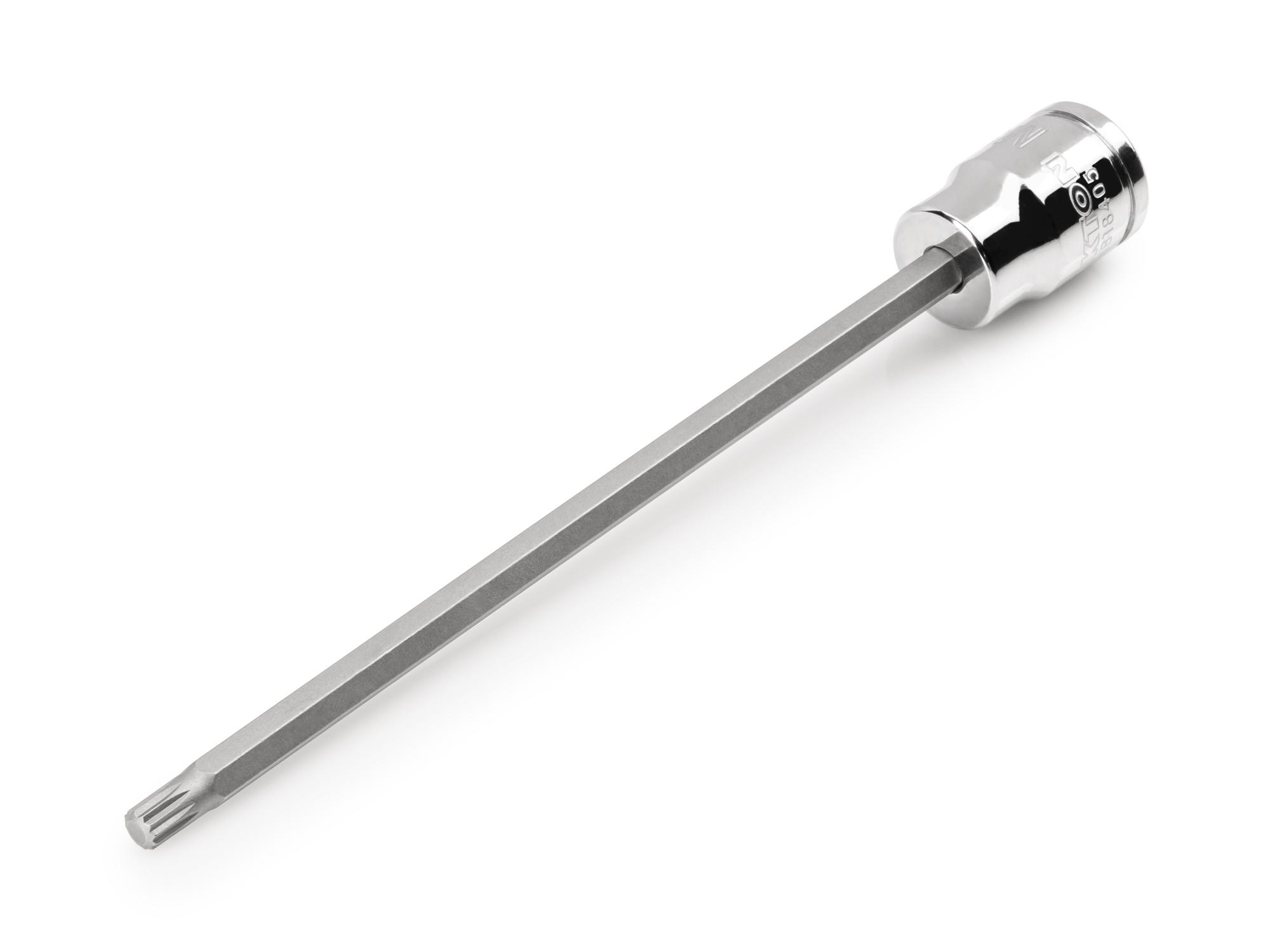 Front-right angle view of Tekton hand drive bit socket. Item #SHB18405