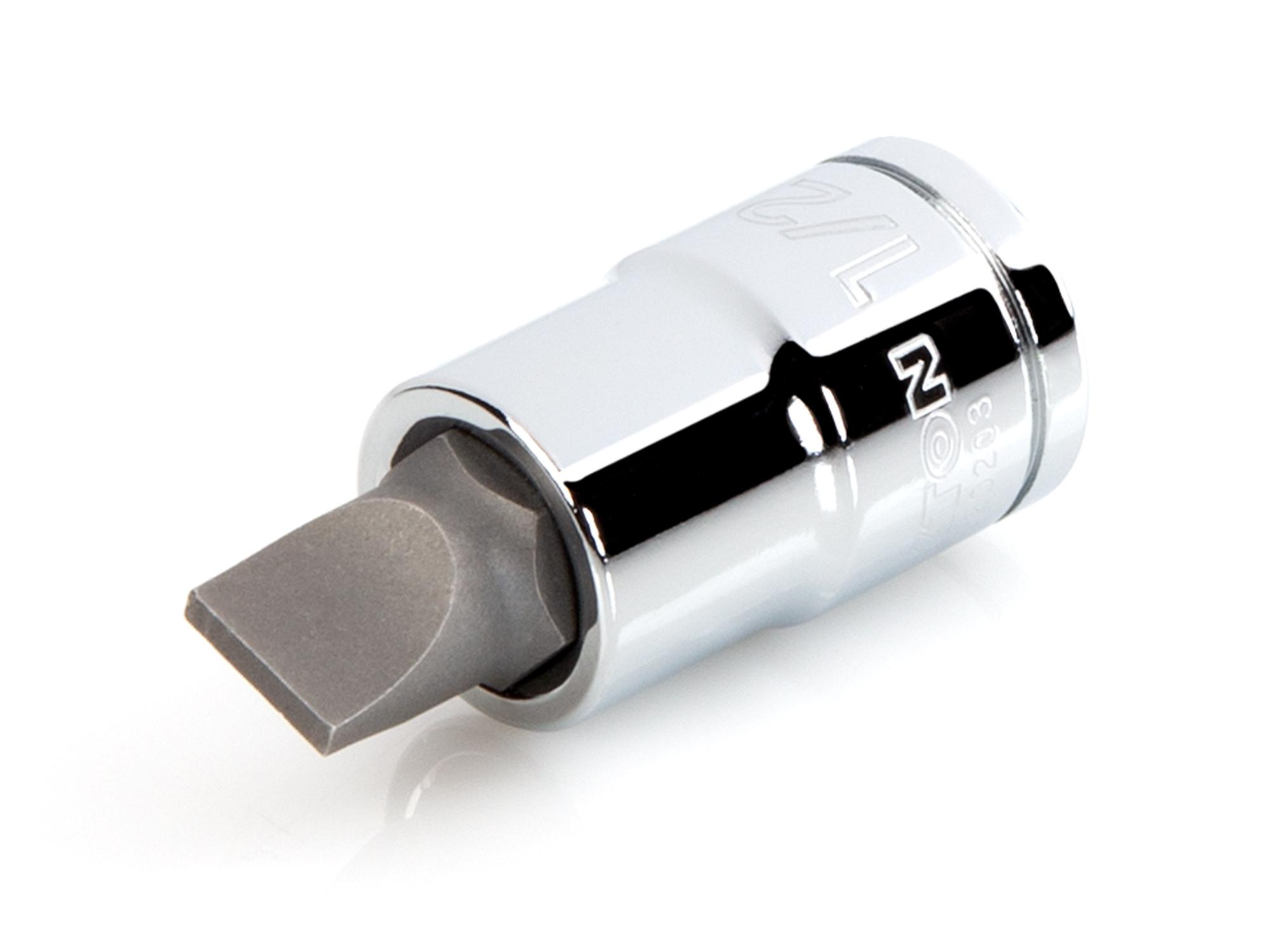 Front-right angle view of Tekton hand drive bit socket. Item #SHB20203