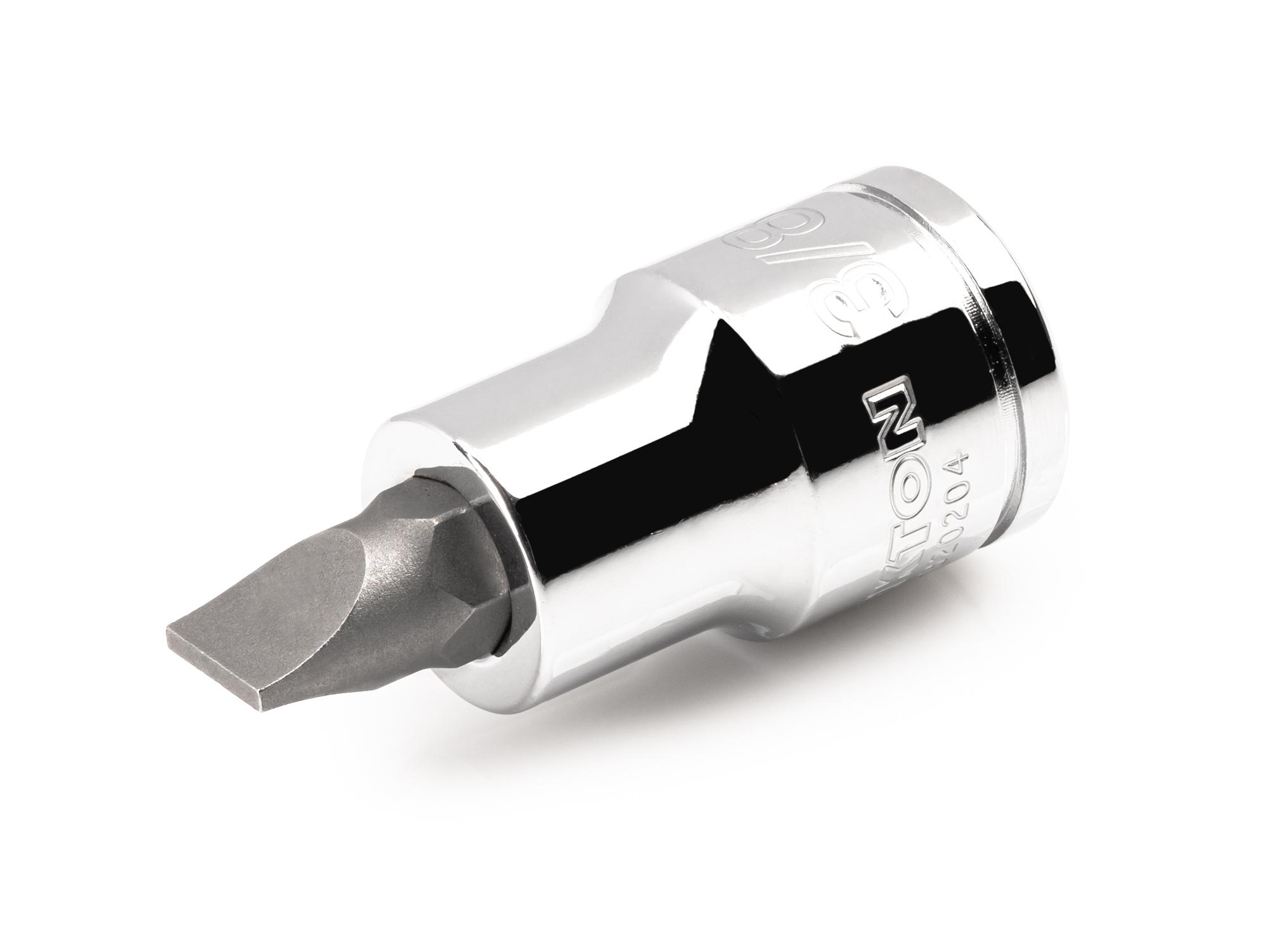 Front-right angle view of Tekton hand drive bit socket. Item #SHB20204