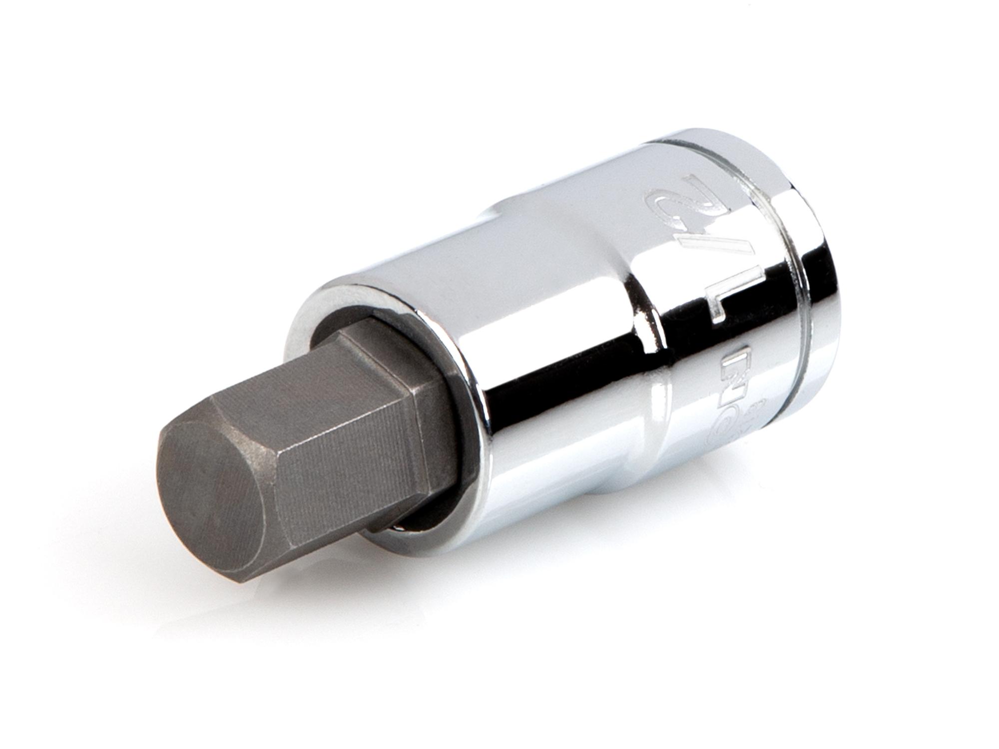 Front-right angle view of Tekton hand drive bit socket. Item #SHB22213