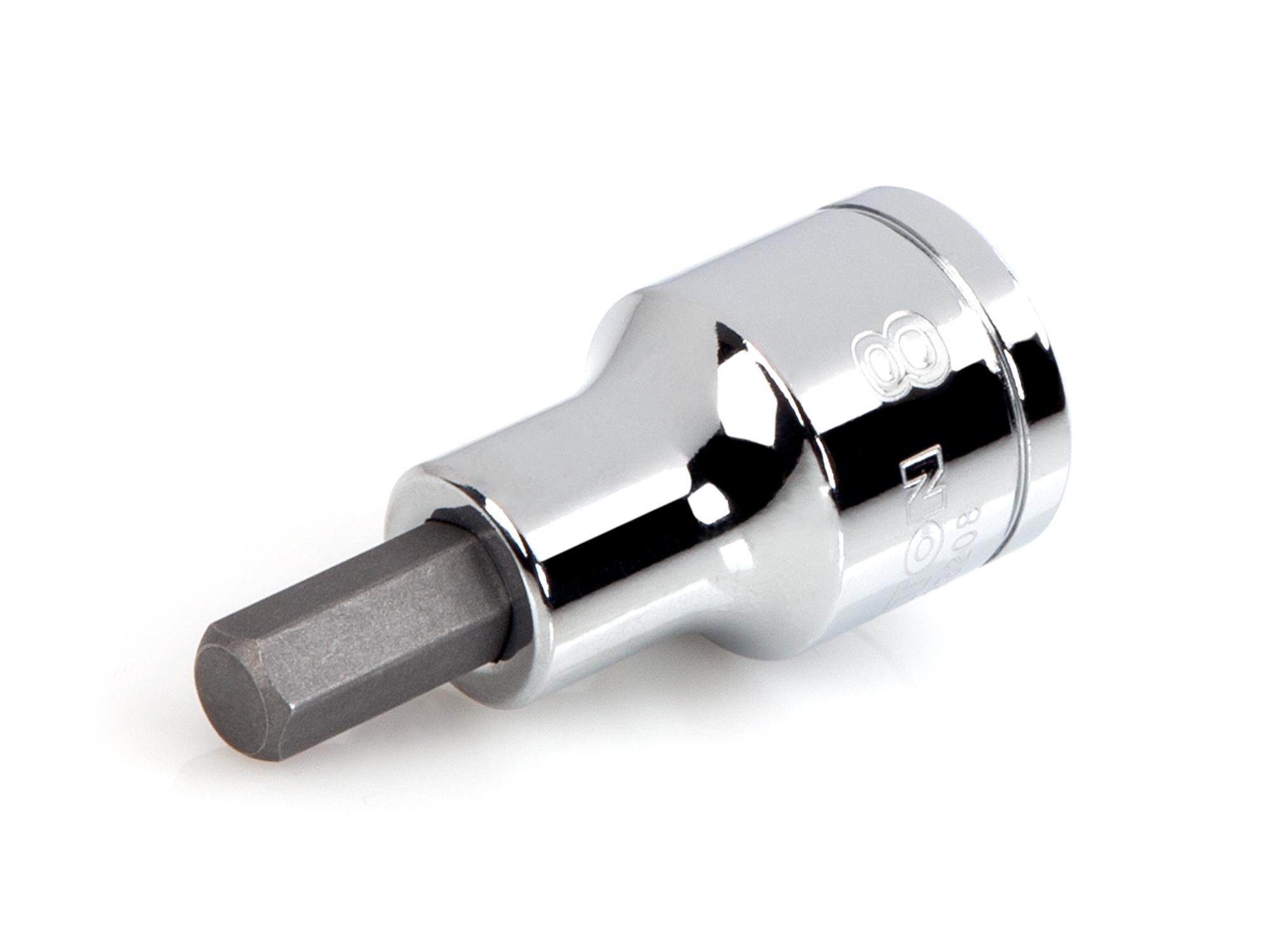 Front-right angle view of Tekton hand drive bit socket. Item #SHB23208