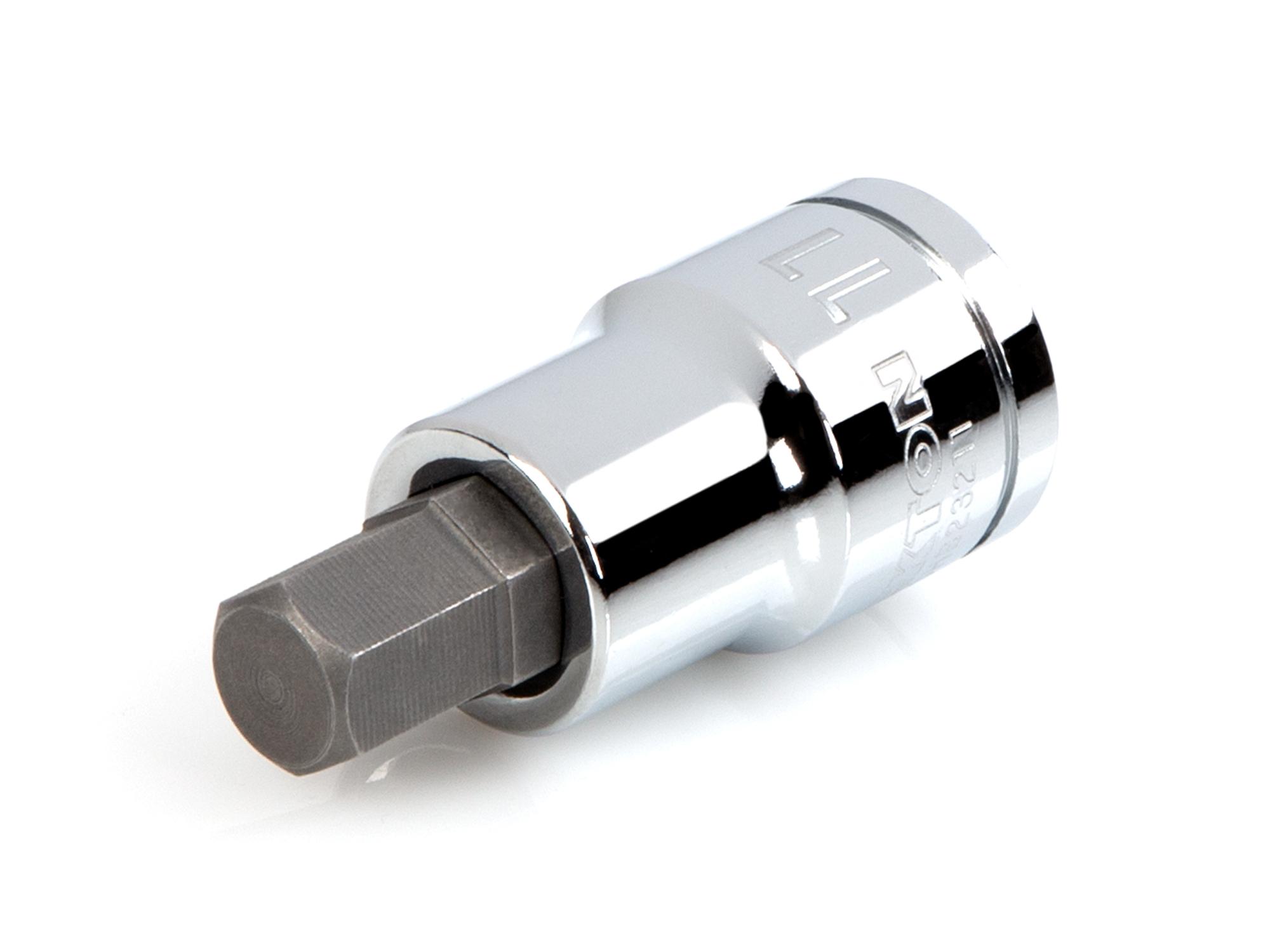 Front-right angle view of Tekton hand drive bit socket. Item #SHB23211