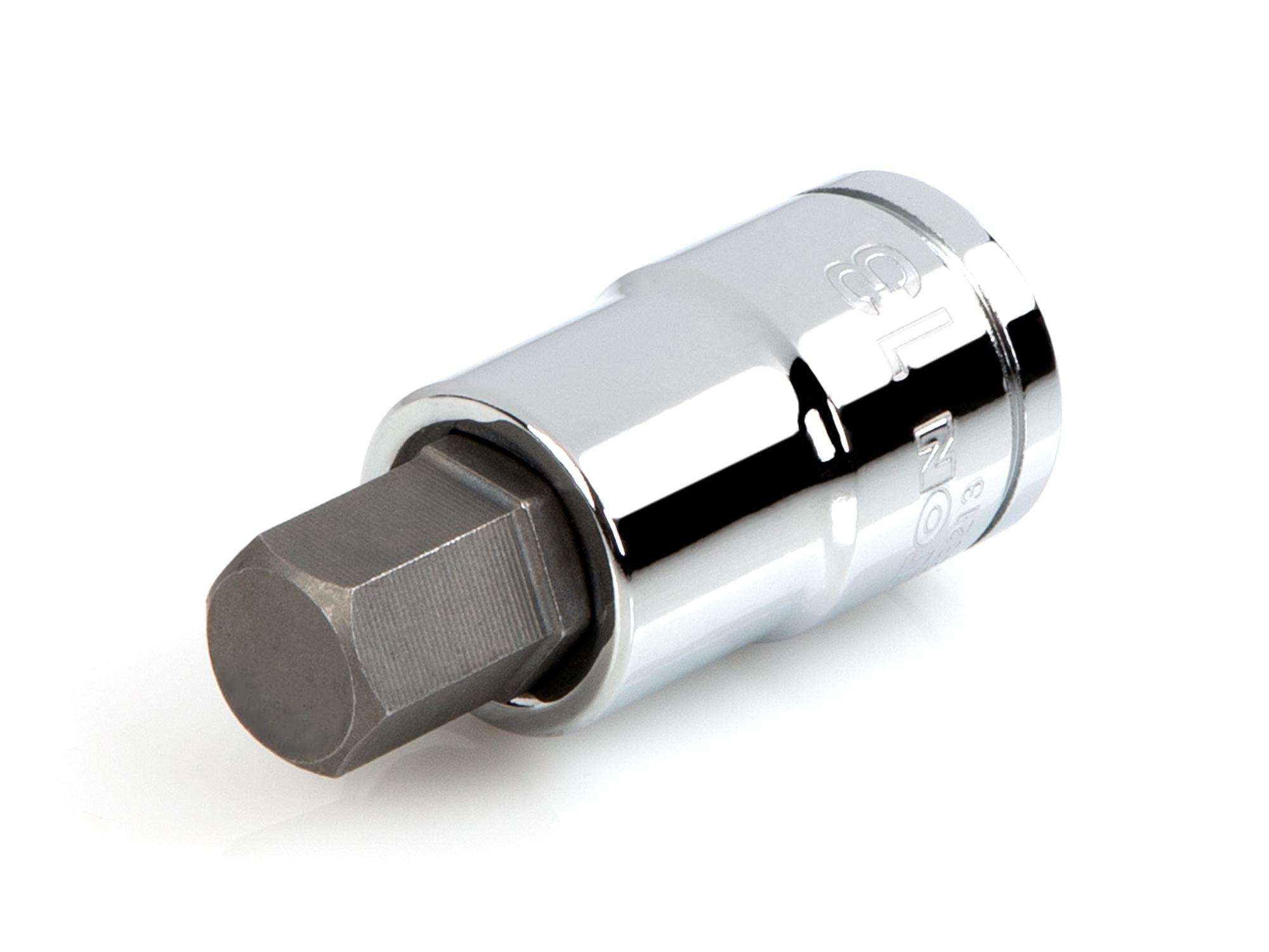 Front-right angle view of Tekton hand drive bit socket. Item #SHB23213