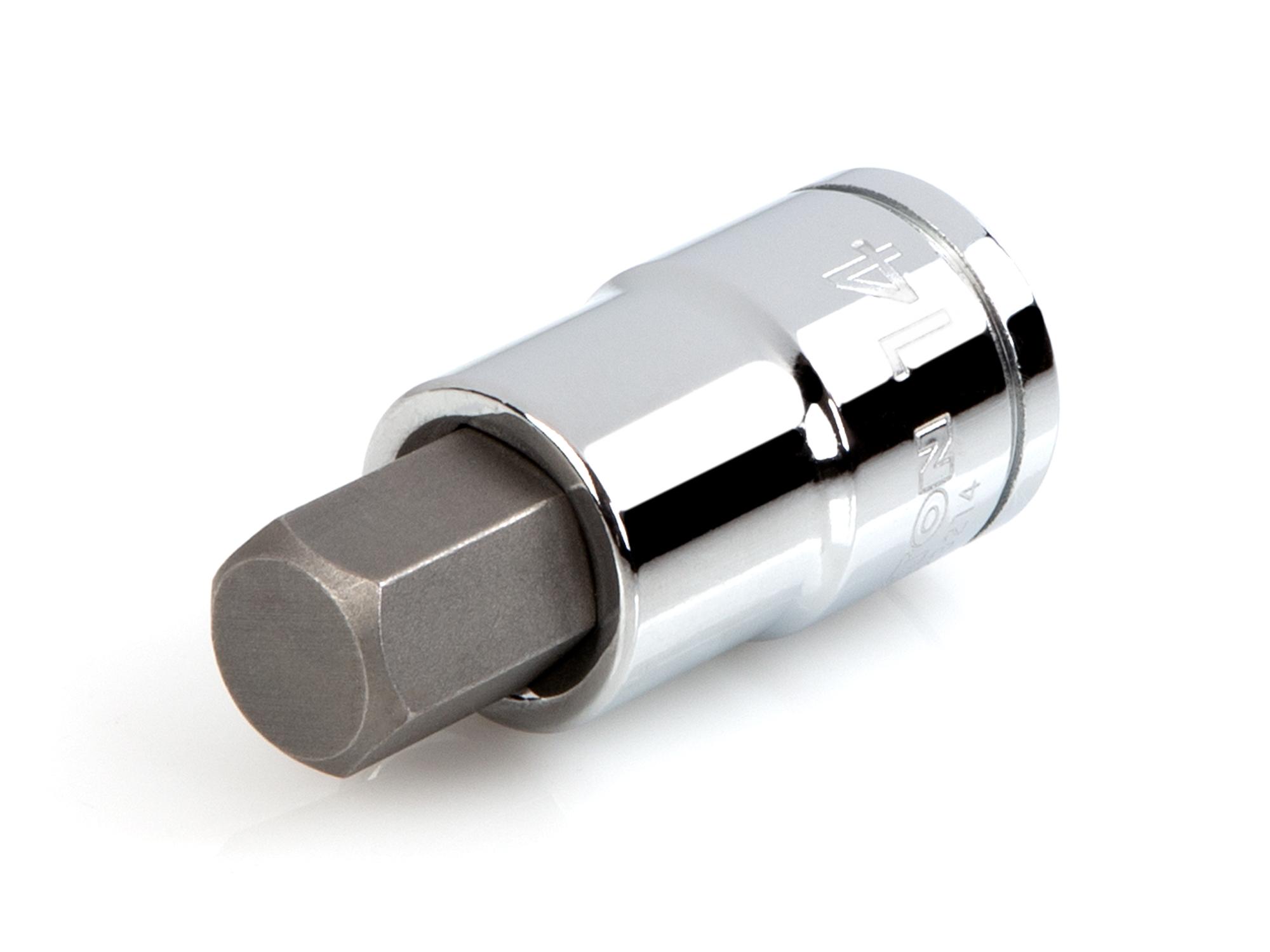 Front-right angle view of Tekton hand drive bit socket. Item #SHB23214