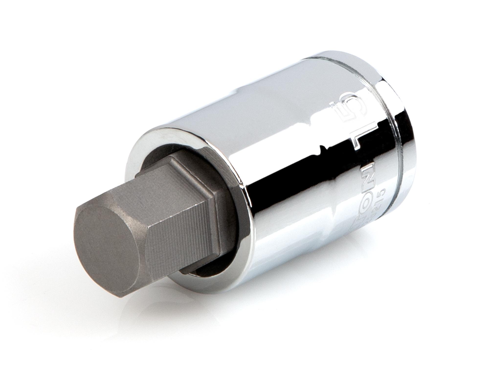 Front-right angle view of Tekton hand drive bit socket. Item #SHB23215