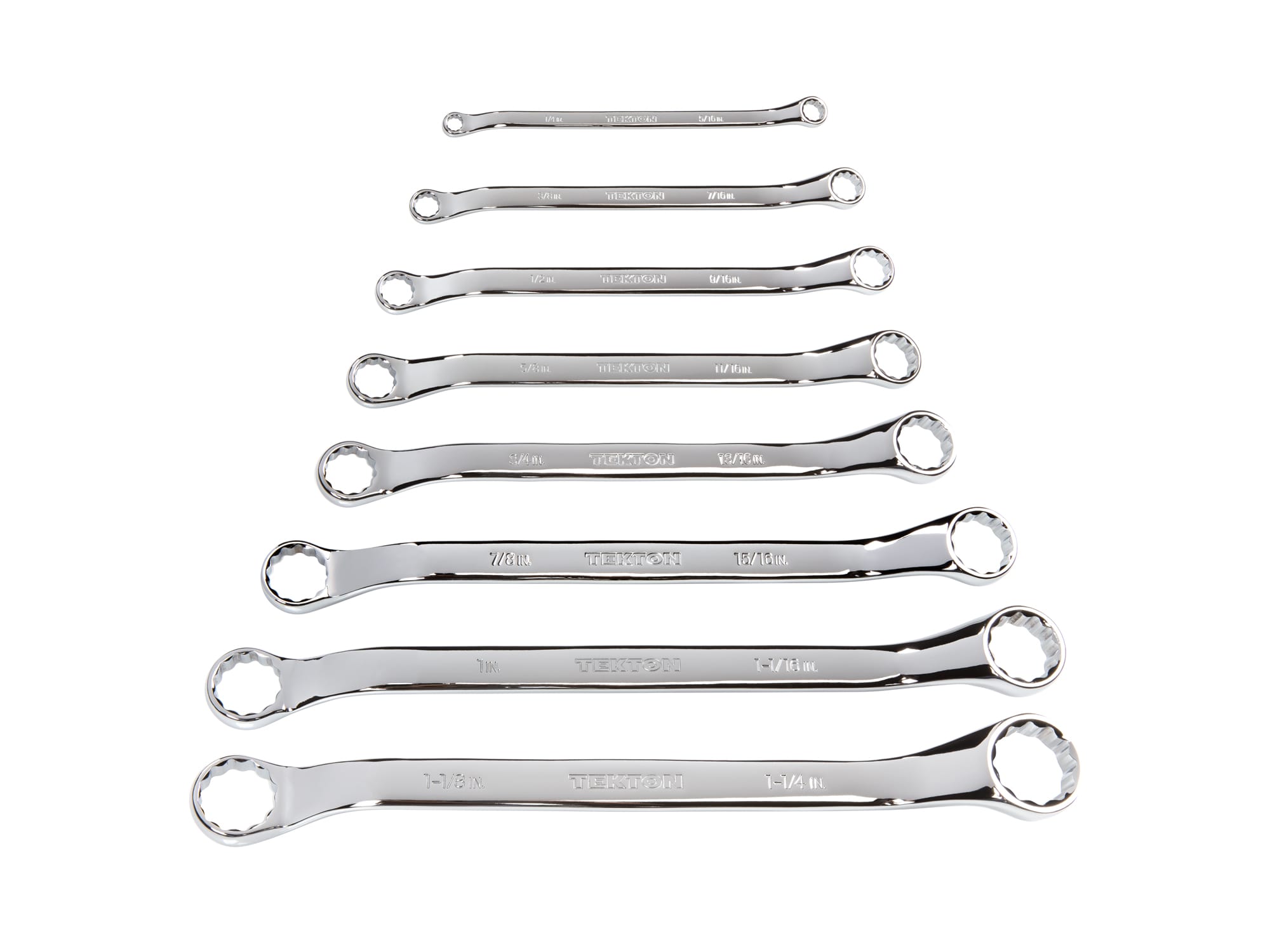 TEKTON 45-Degree Offset Box End Wrench Set, 8-Piece (1/4 - 1-1/4 in.)