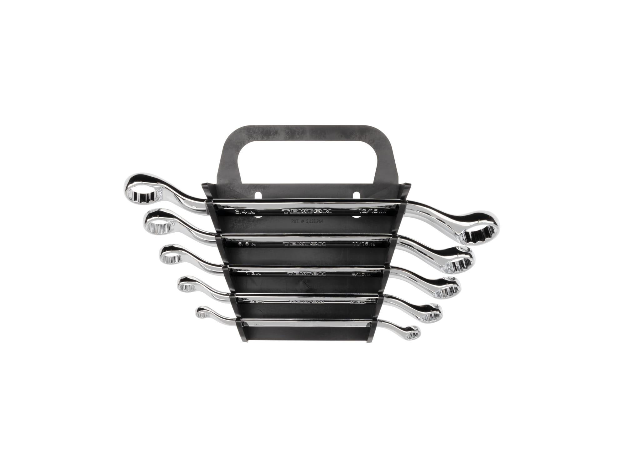 Front view of Tekton holder box end wrench set. Item #WBE23405