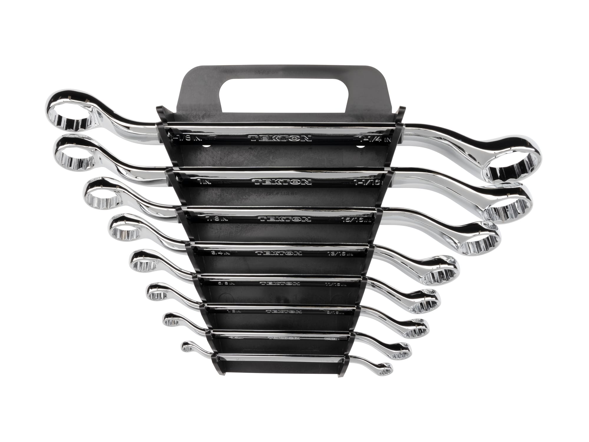 TEKTON 45-Degree Offset Box End Wrench Set with Holder, 8-Piece (1/4 - 1-1/4 in.)