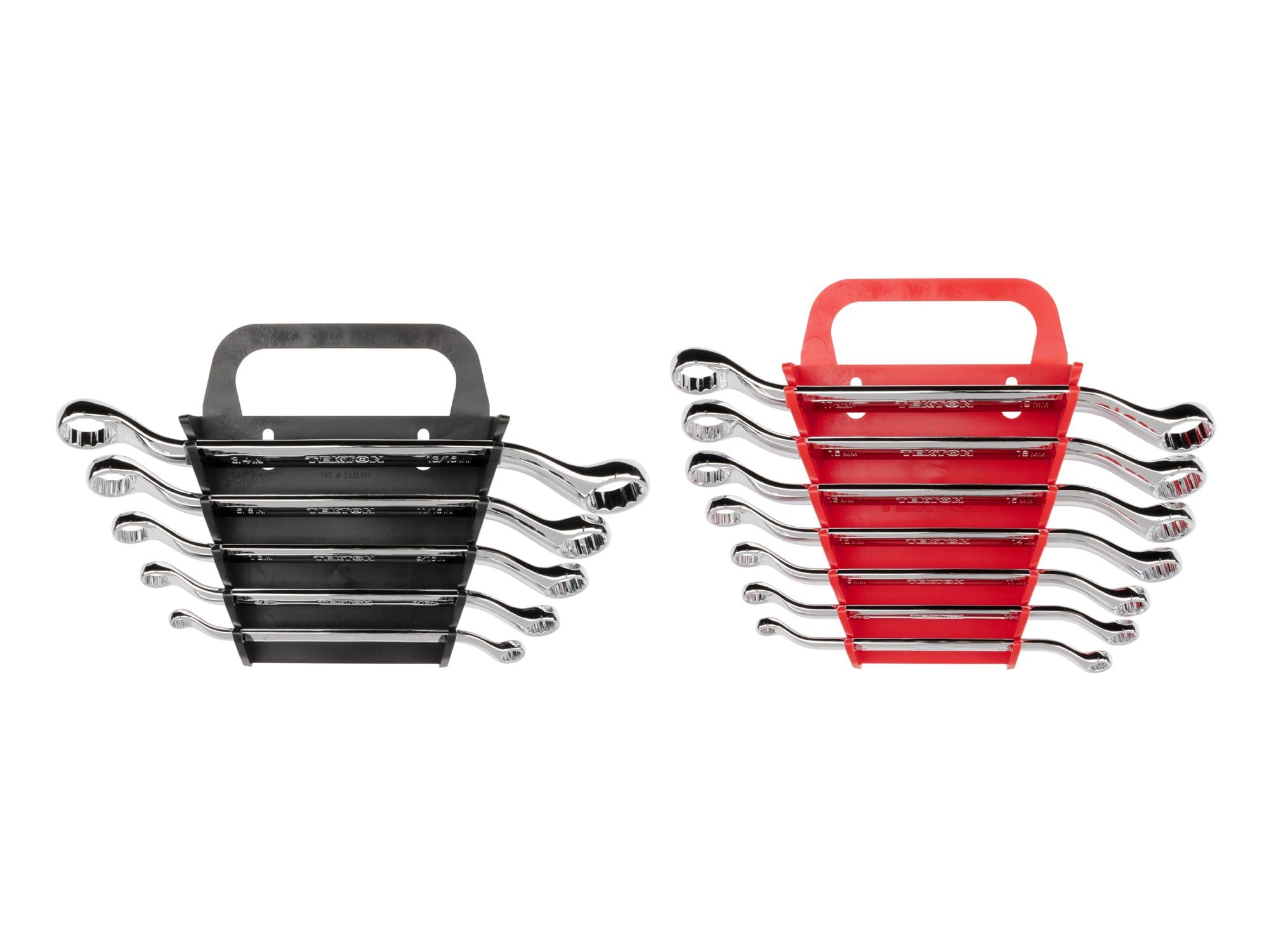Front view of Tekton holder box end wrench set. Item #WBE91301