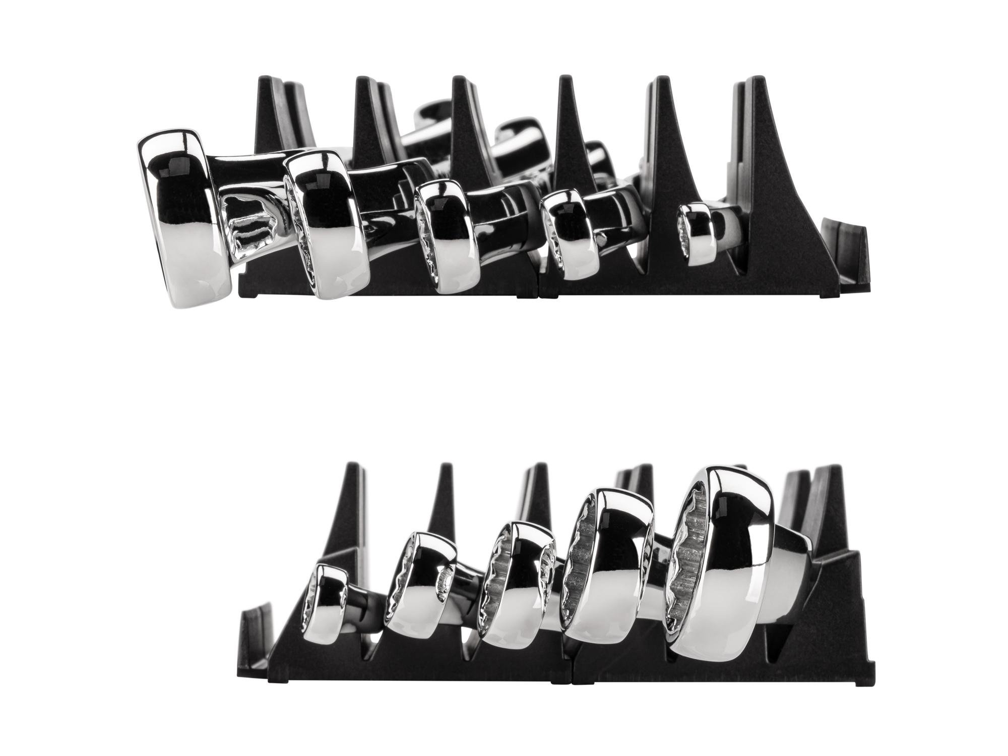 Side view of Tekton modular box end wrench set. Item #WBE95101