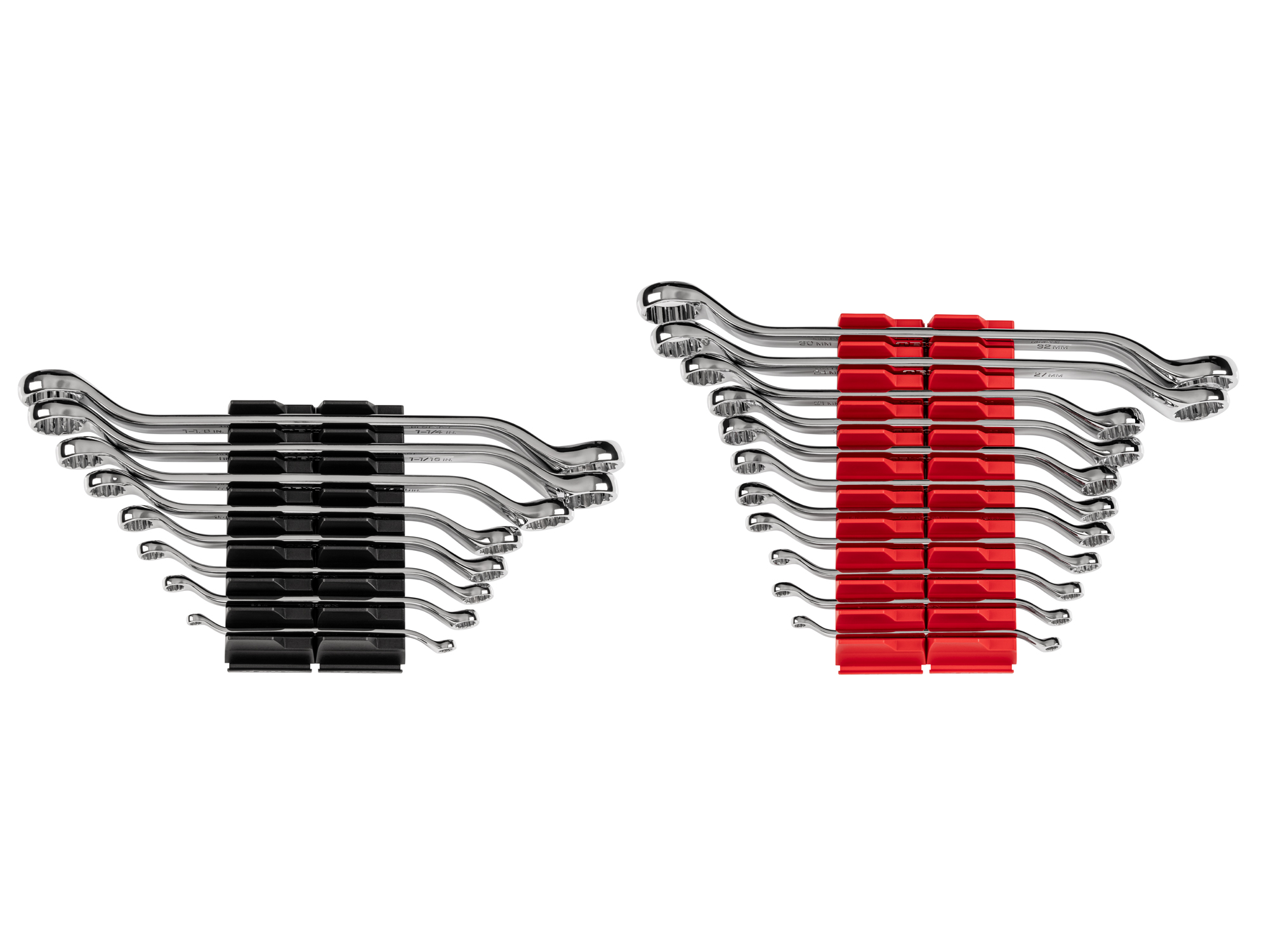 45-Degree Offset Box End Wrench Set with Modular Organizers (19-Piece)