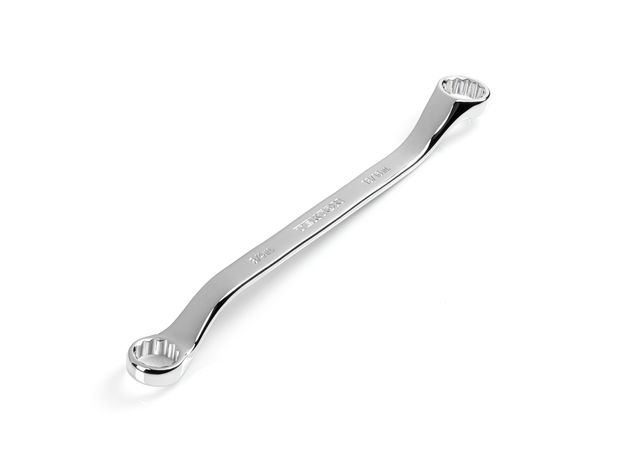 Size: 3/4 x 13/16 inch (SAE) 45-degree offset double box end wrench with 12-point box ends. Reach around obstructions to access fasteners in tight spots. WBE23319.