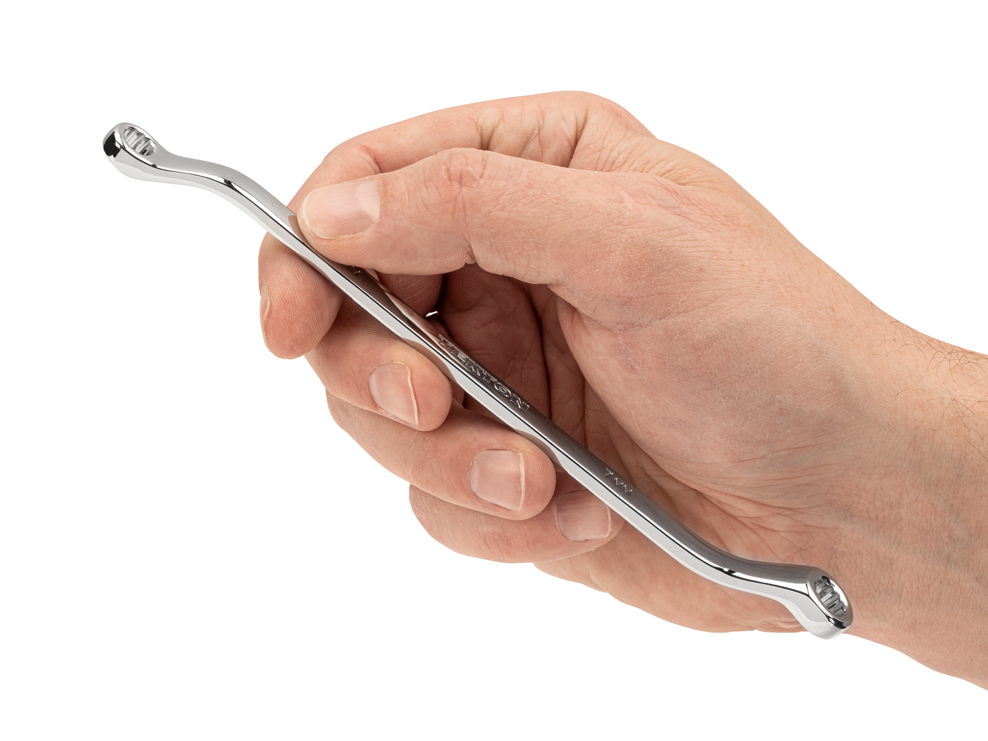 Size: 6 x 7 mm (metric) 45-degree offset double box end wrench with 12-point box ends. Reach around obstructions to access fasteners in tight spots. WBE24306.