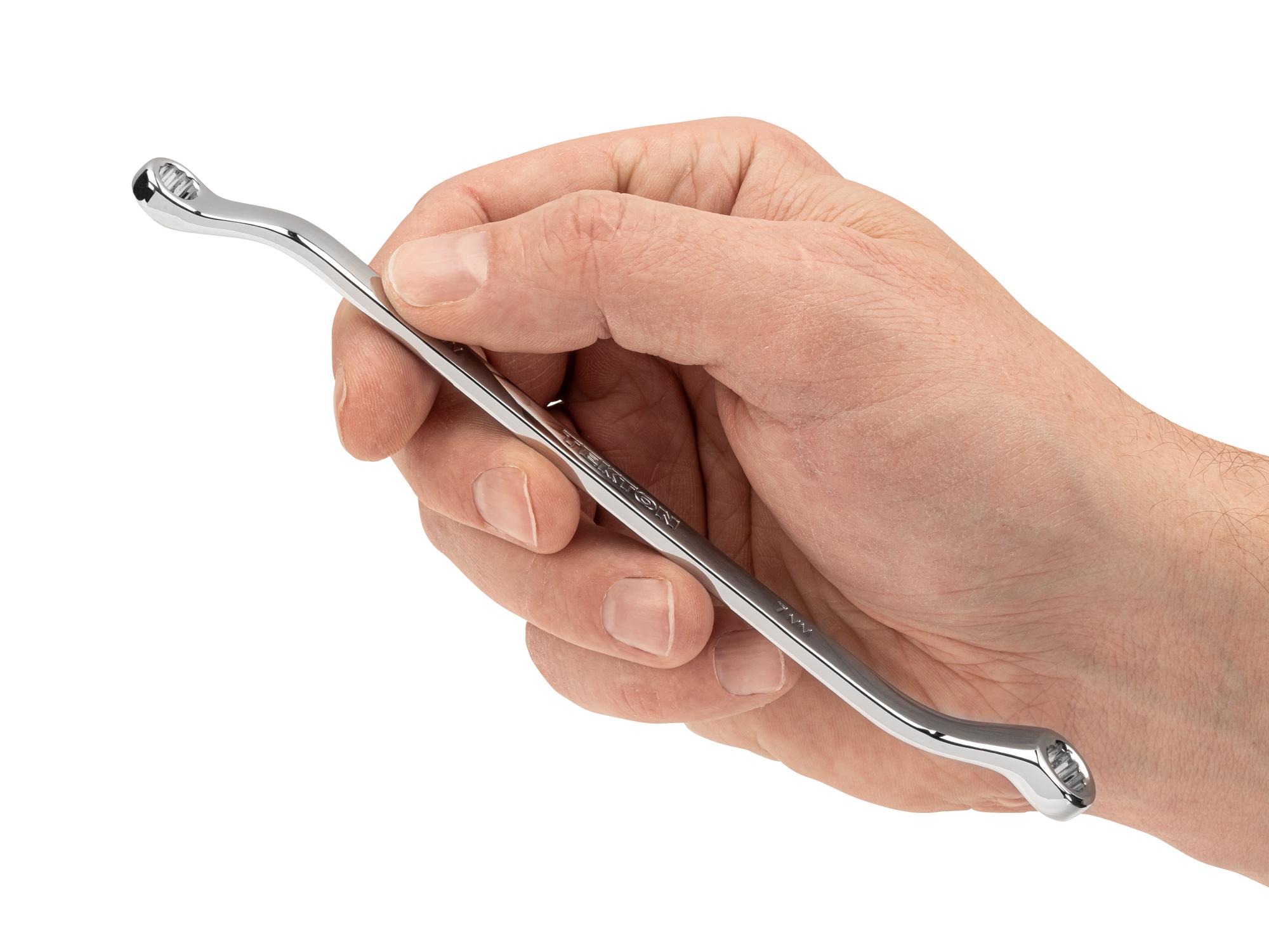 Person holding Tekton box end wrench. Item #WBE24306
