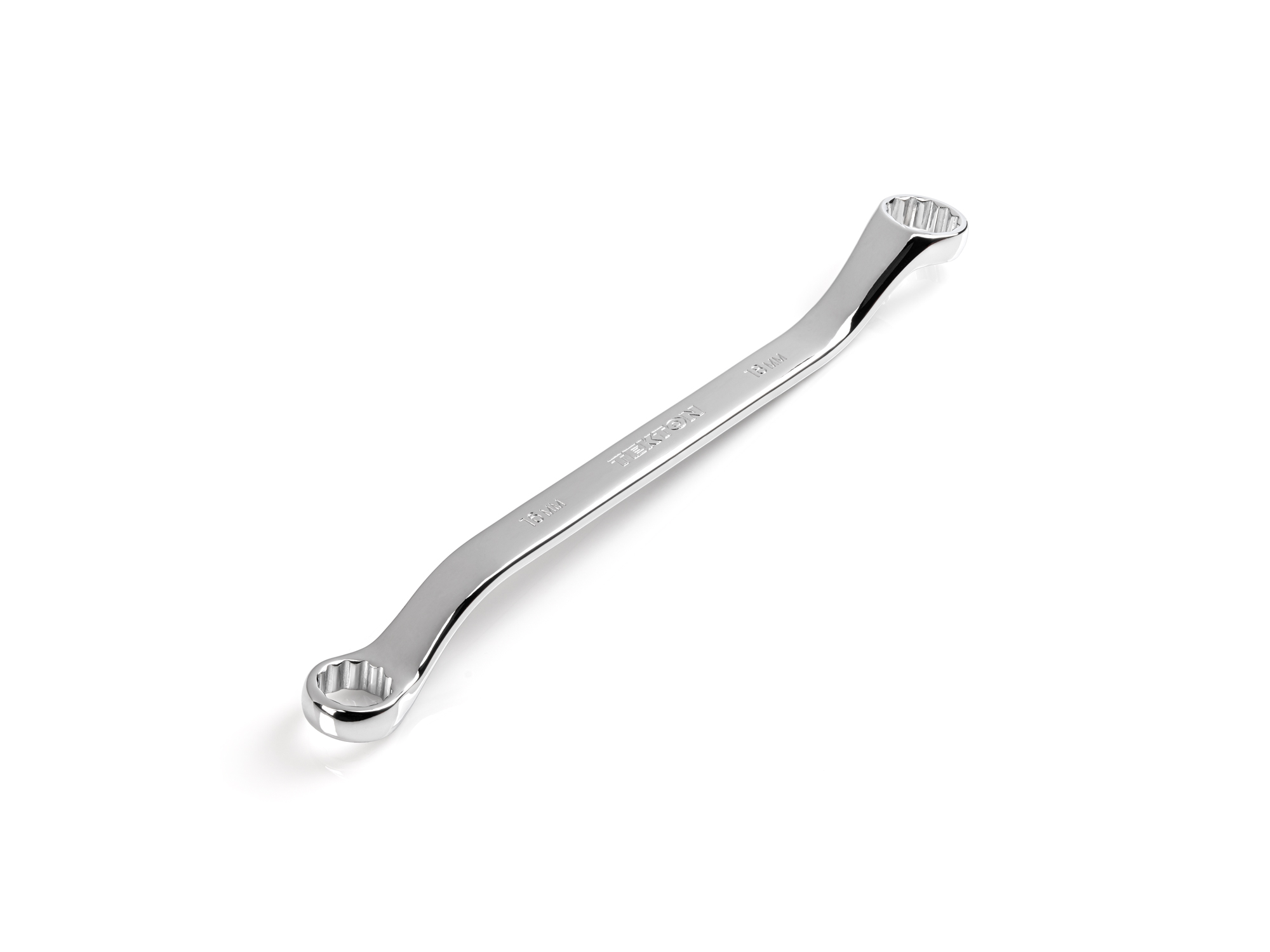 Size: 16 x 18 mm (metric) 45-degree offset double box end wrench with 12-point box ends. Reach around obstructions to access fasteners in tight spots. WBE24316.