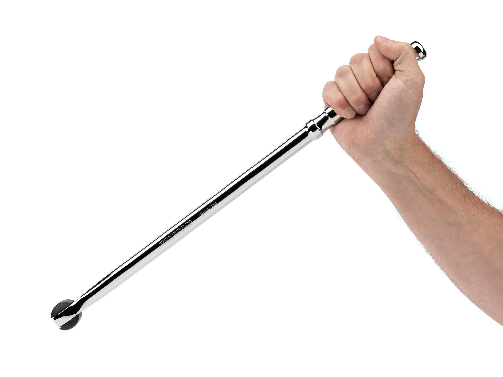Person holding Tekton 18 inch breaker bar. Item #SBH00118