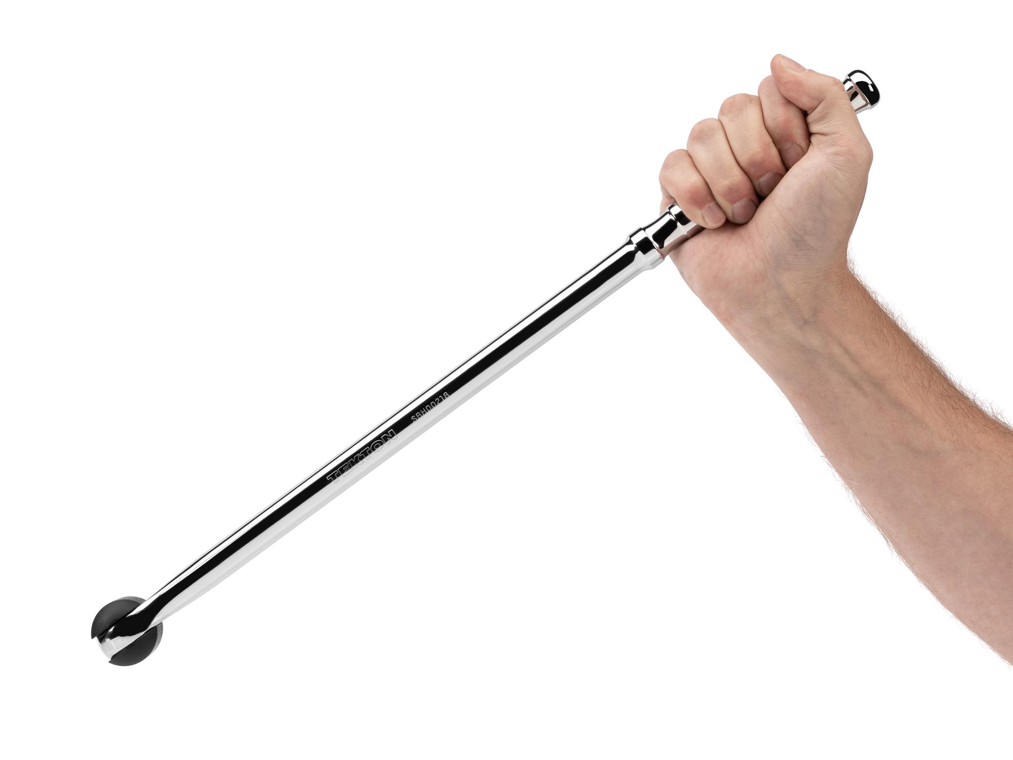 Person holding Tekton 18 inch breaker bar. Item #SBH00218