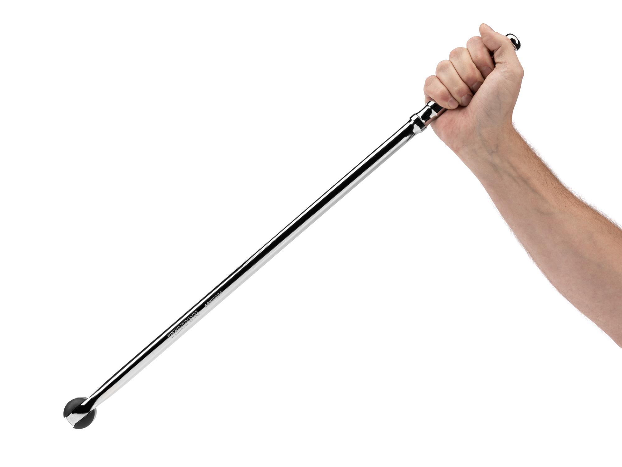 Person holding Tekton 24 inch breaker bar. Item #SBH00224