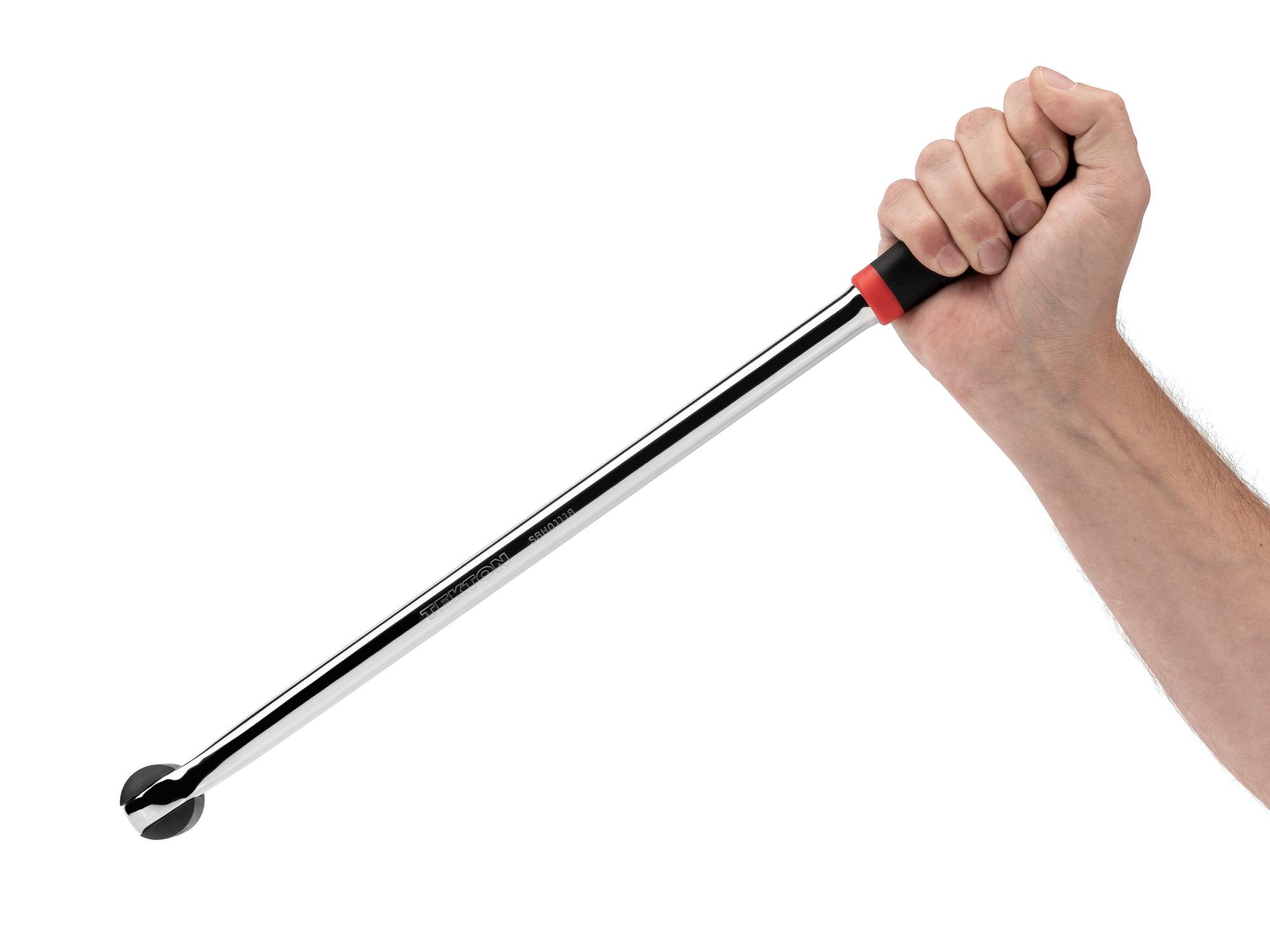 Person holding Tekton 18 inch breaker bar. Item #SBH01118