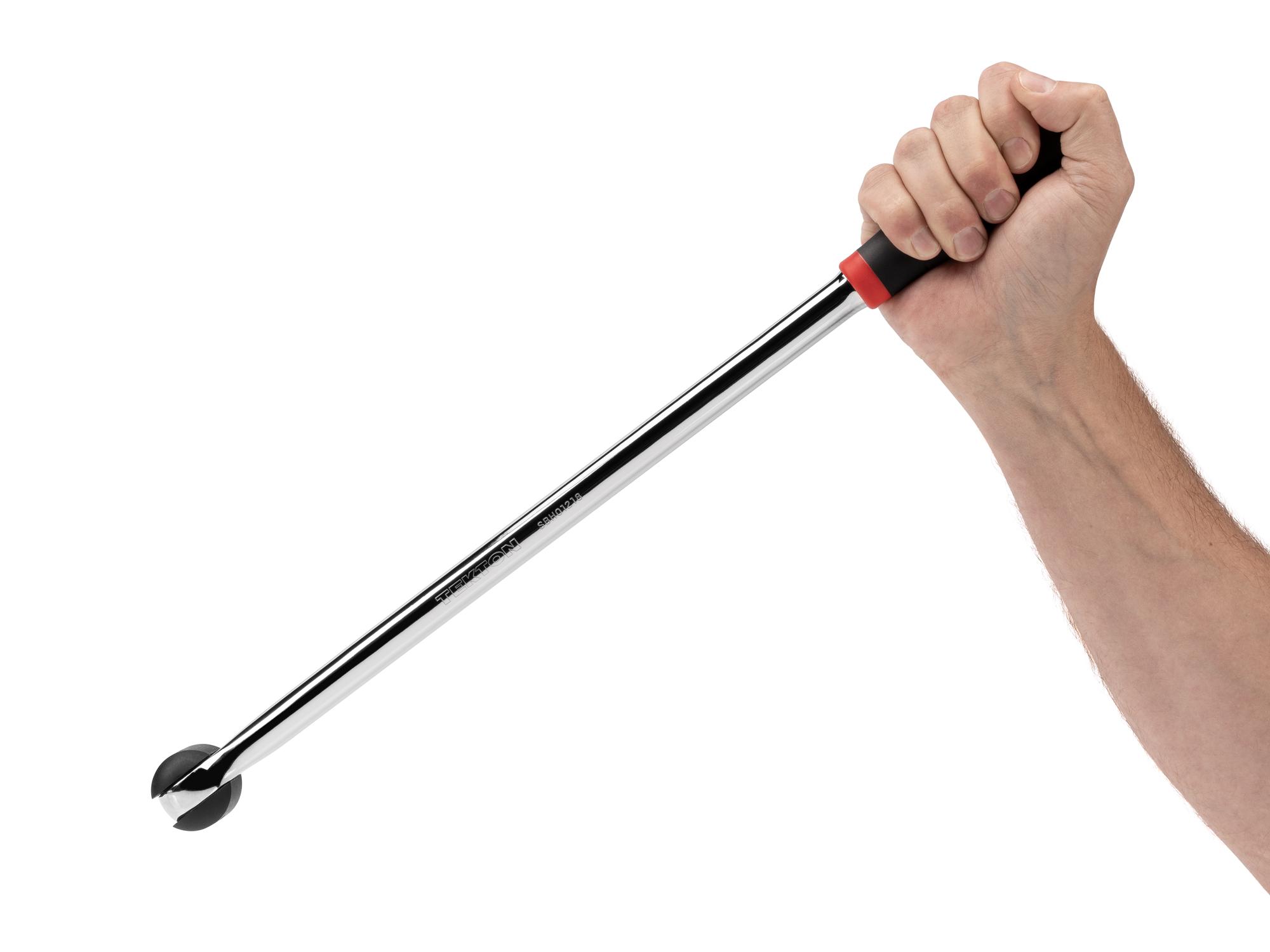Person holding Tekton 18 inch breaker bar. Item #SBH01218