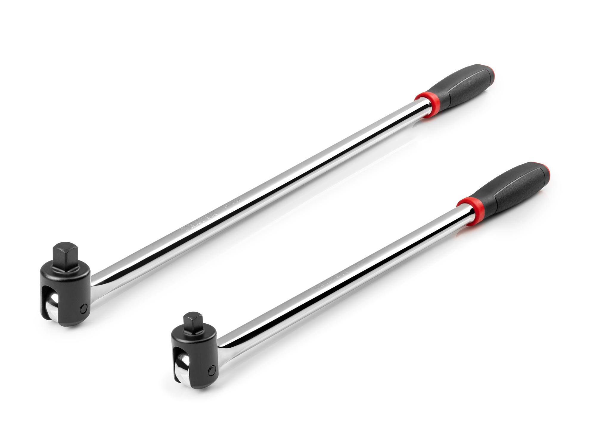 Front-right angle view of Tekton 18 inch and 24 inch breaker bar set. Item #SBH99201