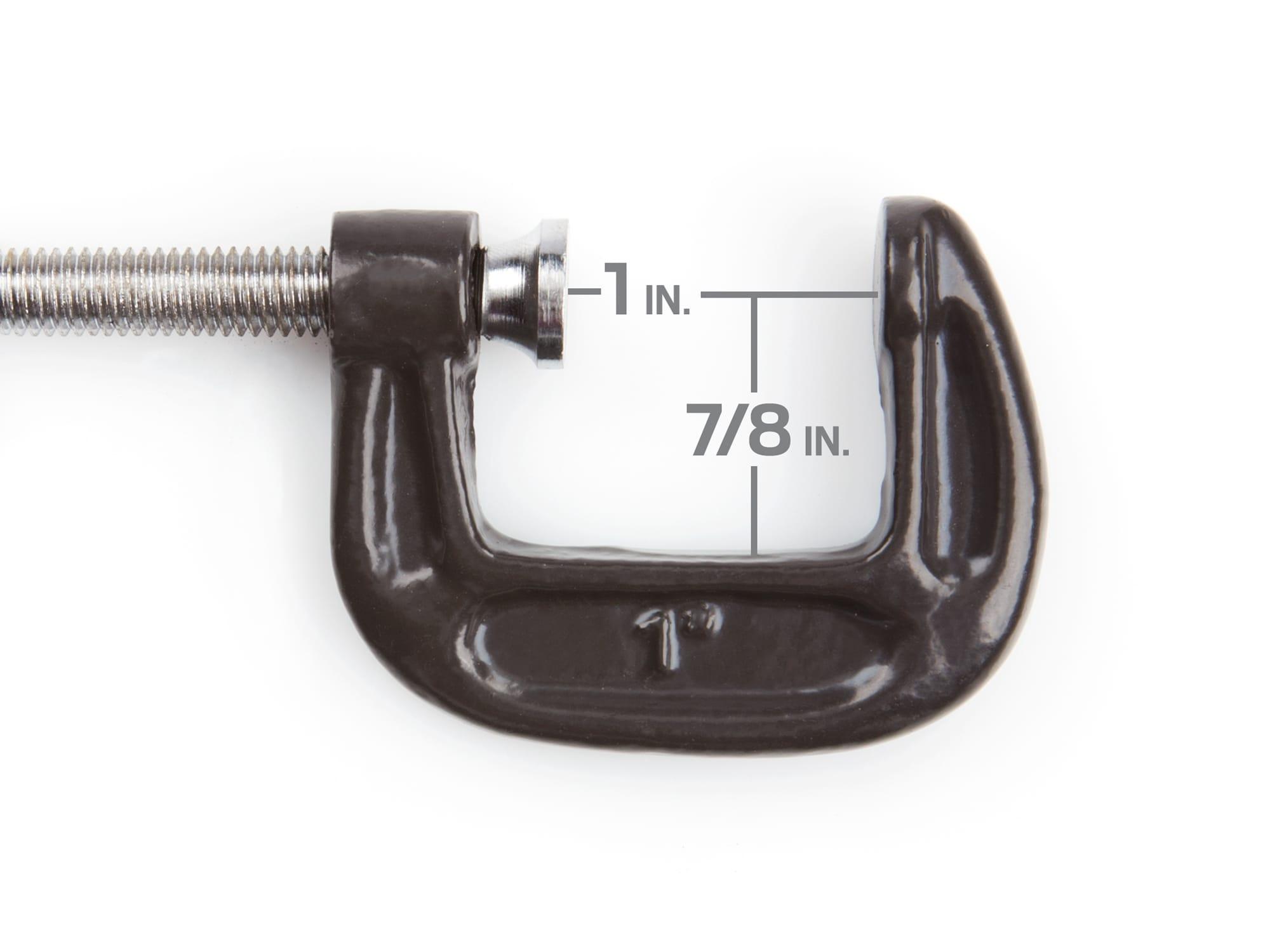 Dimensions for Tekton c-clamp. Item #4009