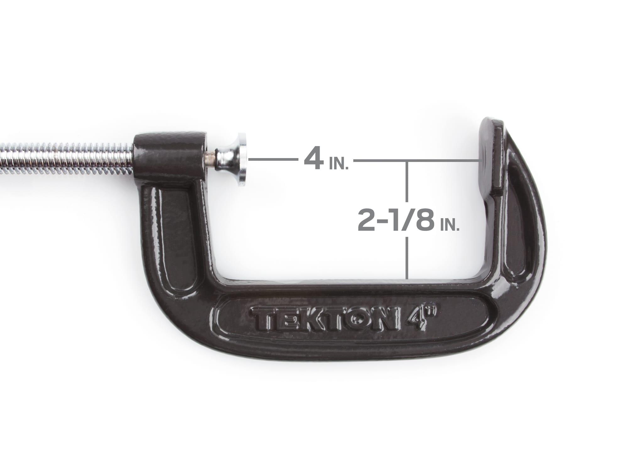 Dimensions for Tekton c-clamp. Item #4017