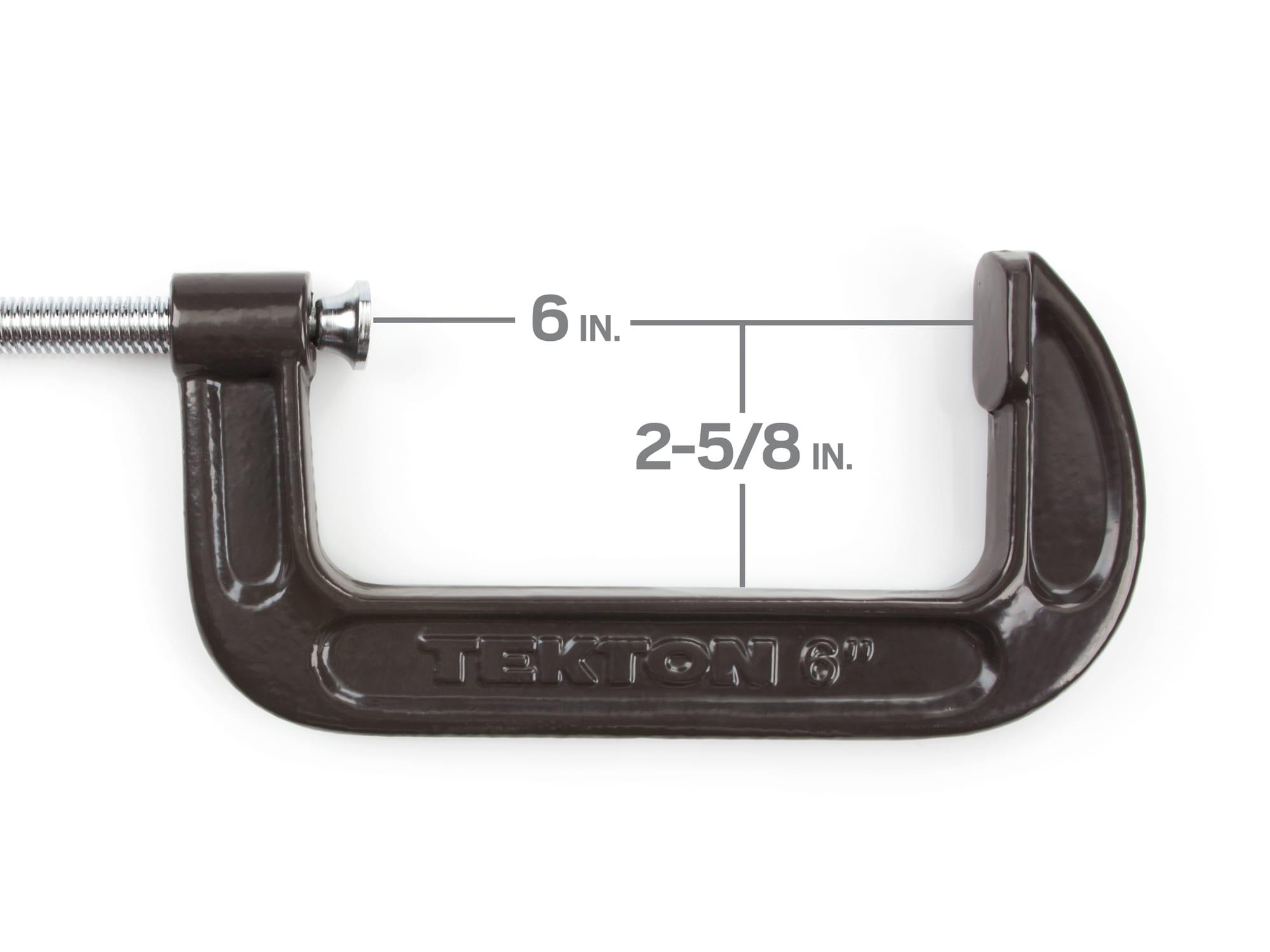 Dimensions for Tekton c-clamp. Item #4027